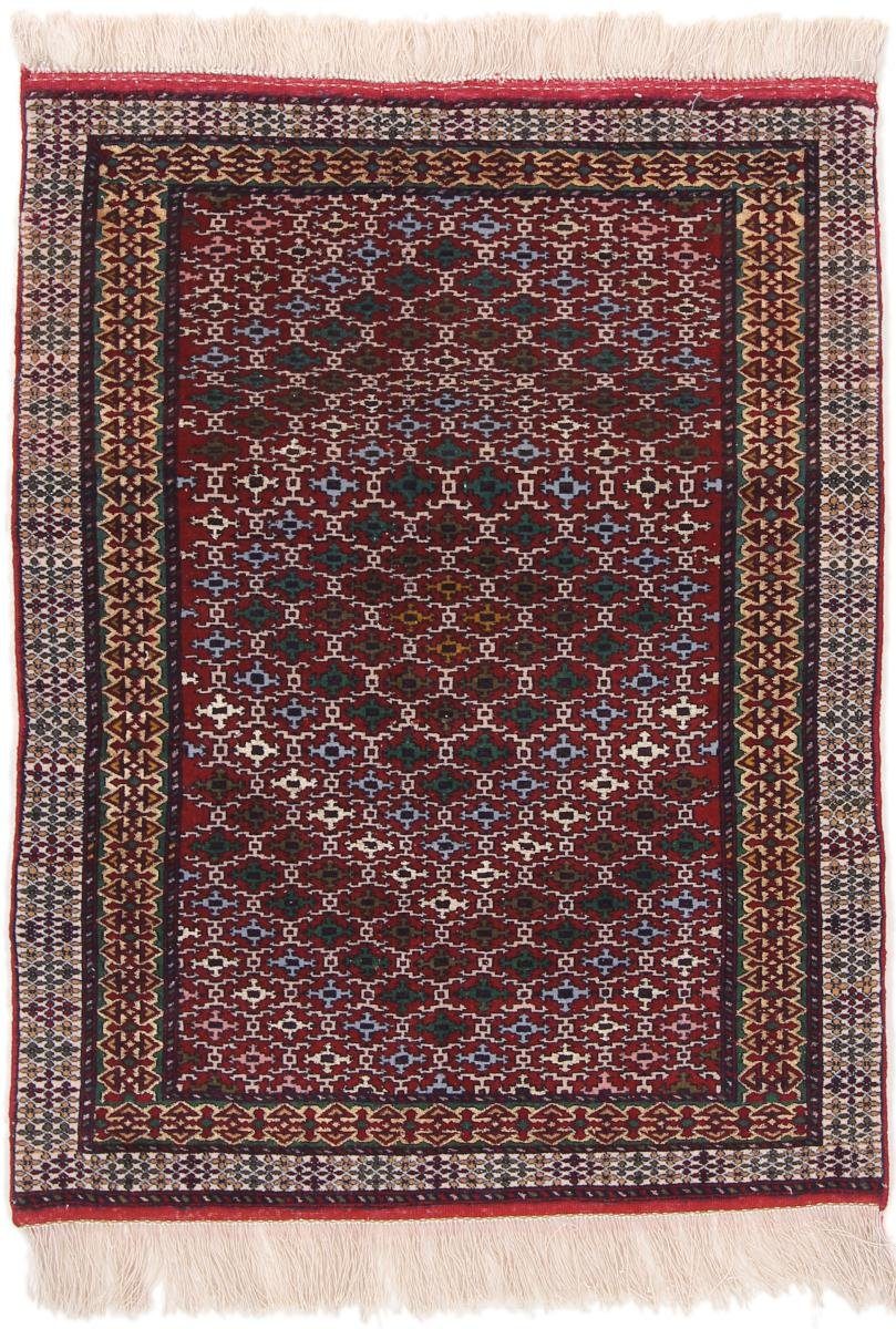 Orientteppich Kelim Suzani Seidenkette 81x106 Handgeknüpfter Orientteppich, Nain Trading, rechteckig, Höhe: 5 mm