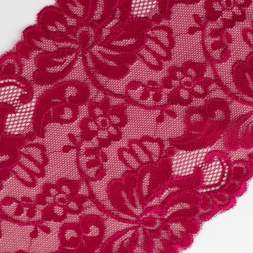 EXPERIENCE Stoff Spitze Spitzenband Elastisch 15 cm Rosen Blüten Blätter Uni Zierband, Bastelband