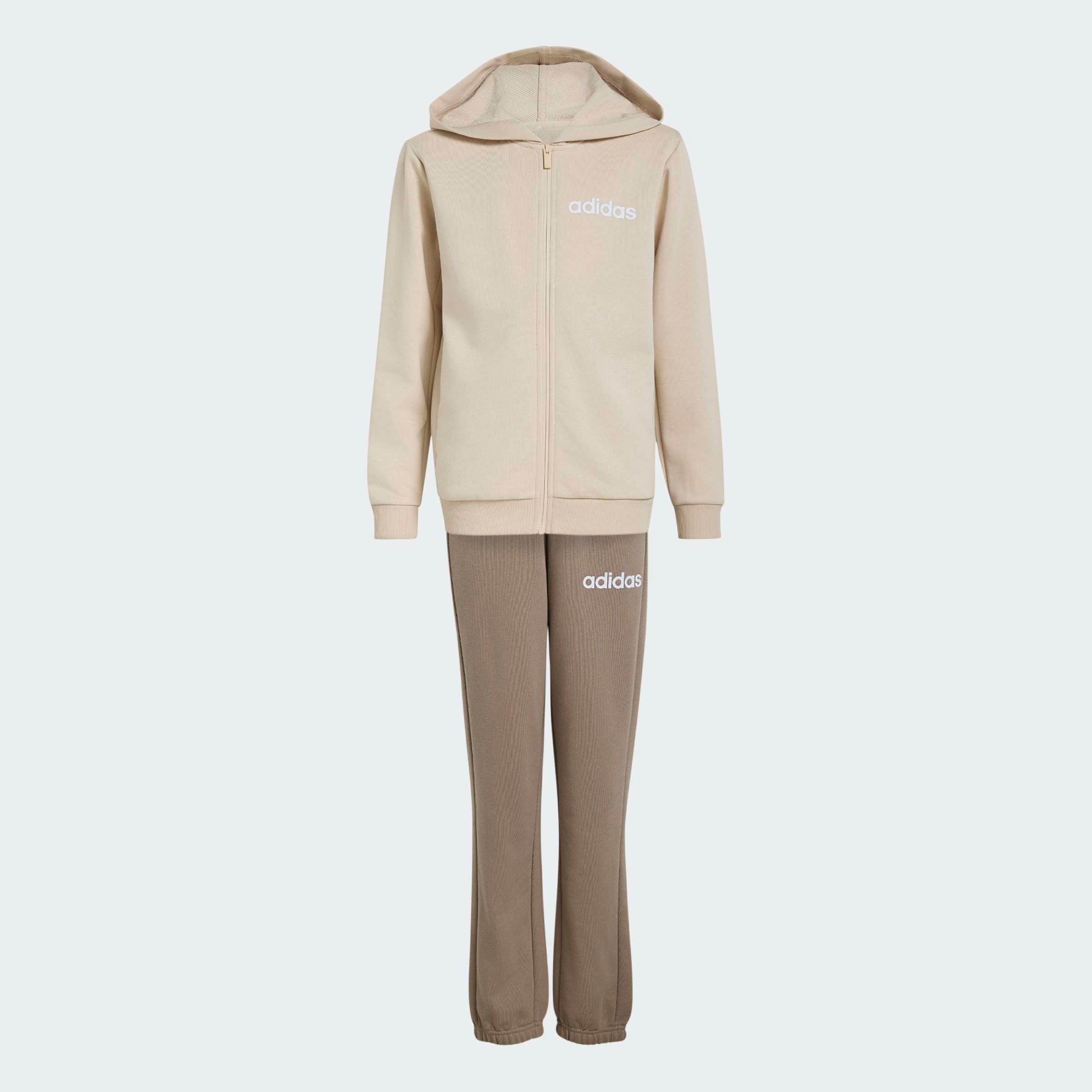adidas Sportswear Trainingsanzug ESSENTIALS KINDER (2-tlg), zweiteilig, aus Baumwolle und Polyester, weiches French Terry