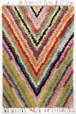 Teppich Vivid Stripes, TOM TAILOR HOME, rechteckig, Höhe: 5 mm, handgewebt, mit Fransen, Boho-Style