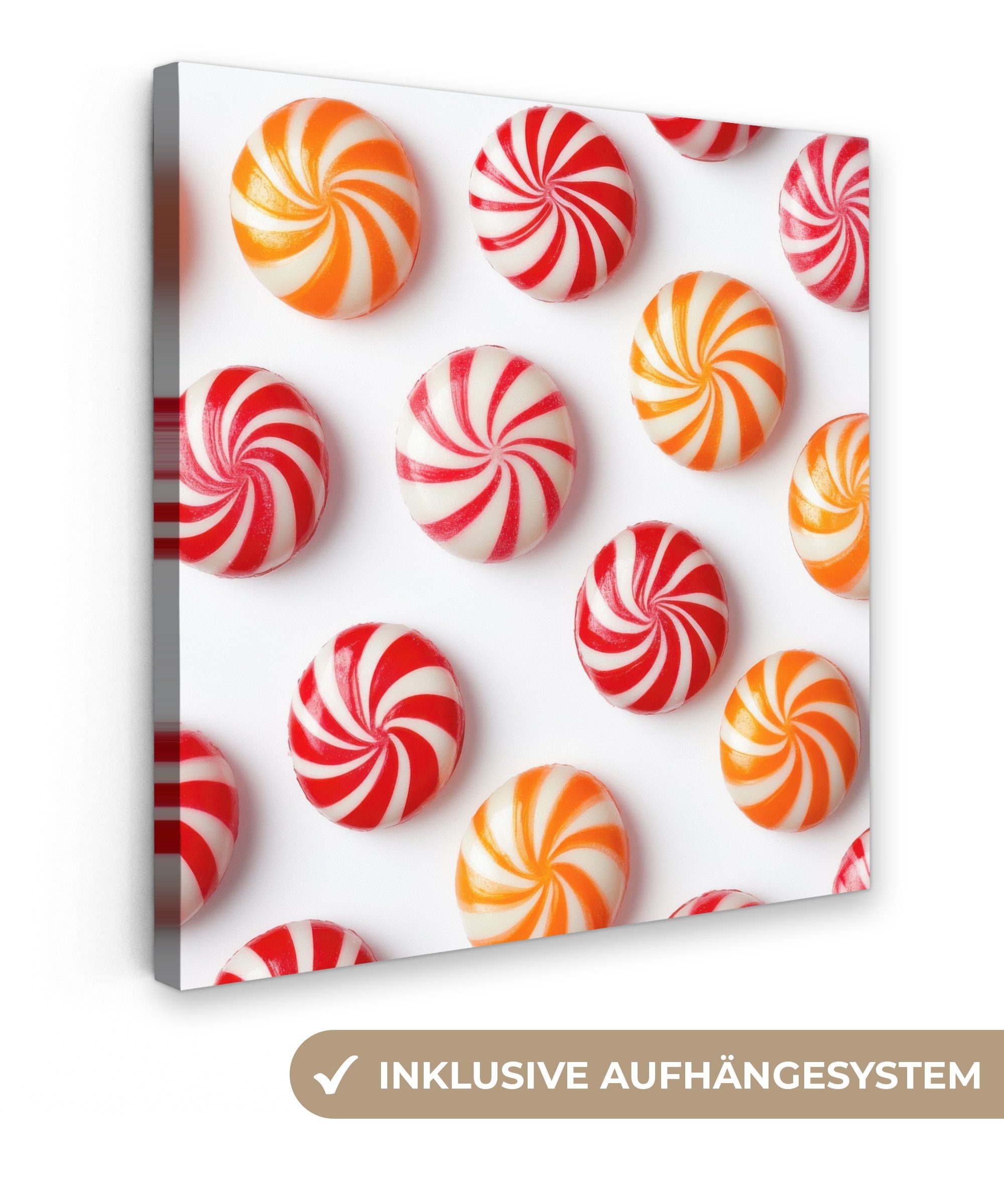 OneMillionCanvasses® Leinwandbild Süßigkeiten - Muster - günstig online kaufen