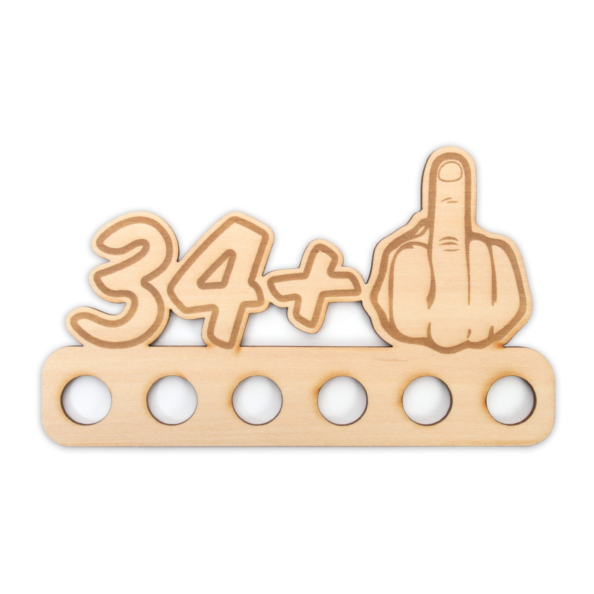 Kreative Feder Glückwunschkarte Geldgeschenk zum 16. - 85. Geburtstag für Männer, Origineller Wunscherfüller „Mittelfinger" aus Holz für Geldscheine