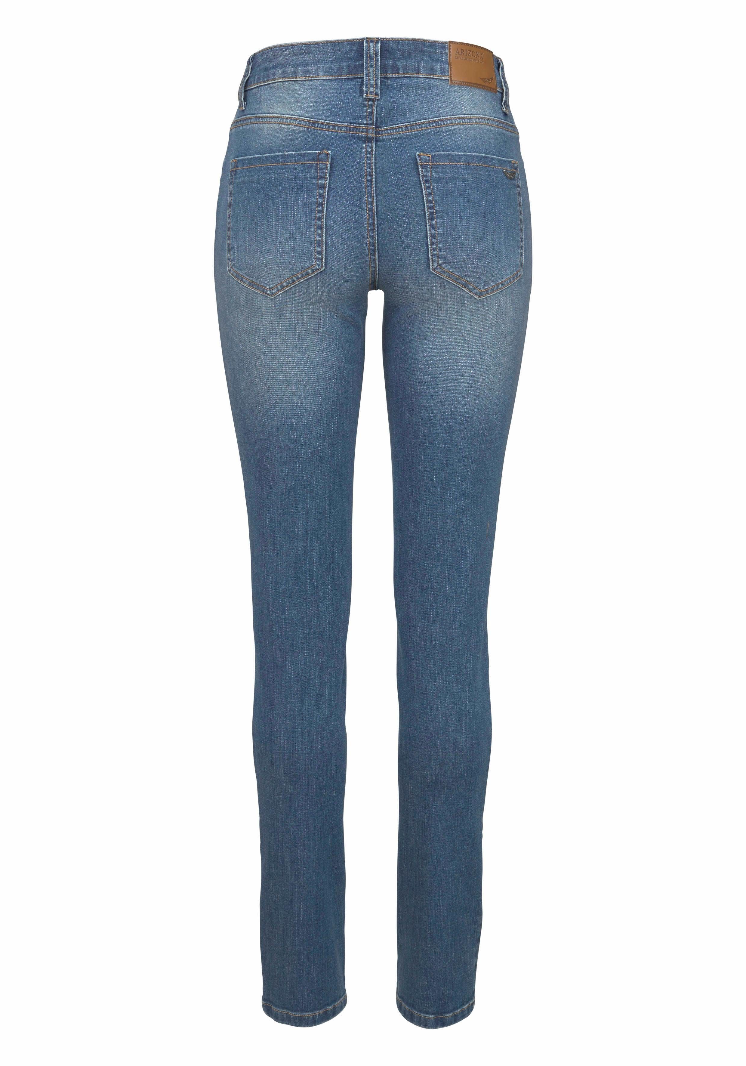 Arizona Slim-fit-Jeans Curve-Collection hohe Leibhöhe, Five-Pocket-Design, Zip-Fly