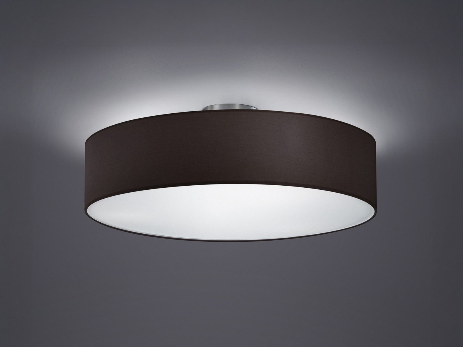 TRIO Leuchten LED Deckenleuchte mit Stoffschirm & Blendschutz Ø 50cm, LED wechselbar, Warmweiß, große Designklassiker Deckenlampe Stoff Lampenschirm & Leuchtmittel