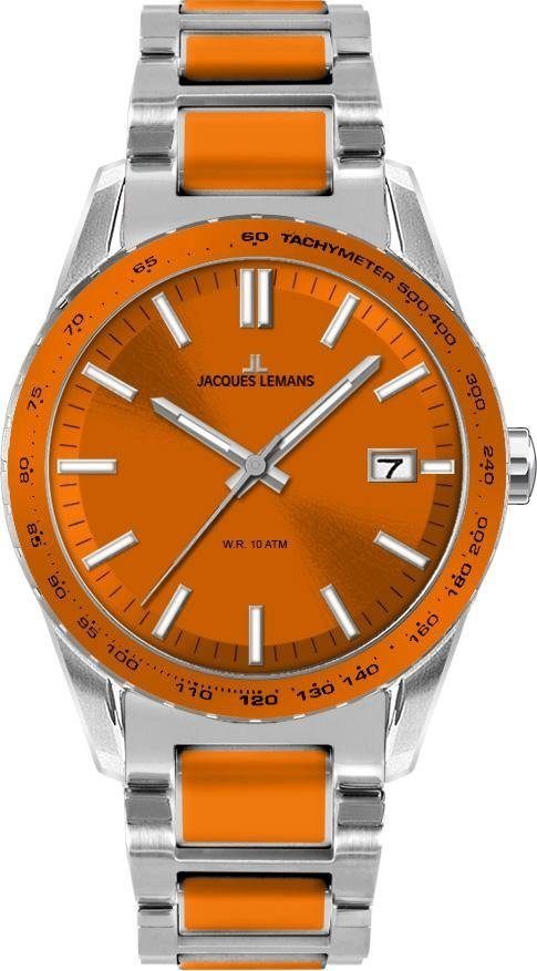 Jacques Lemans Quarzuhr Liverpool, 1-2060L, Armbanduhr, Herrenuhr, Datum, bicolor, Tachymeterskala