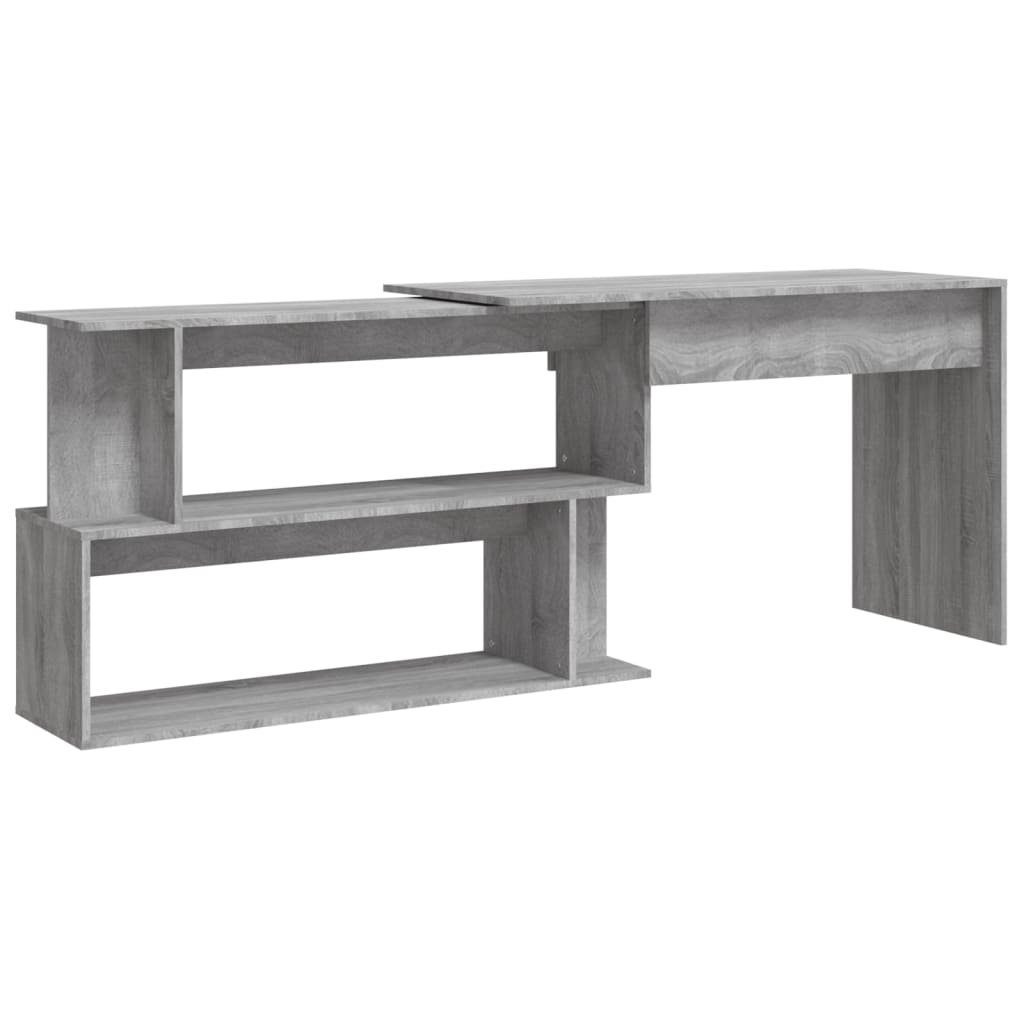 200x50x76 cm Schreibtisch furnicato Eckschreibtisch Sonoma Holzwerkstoff Grau