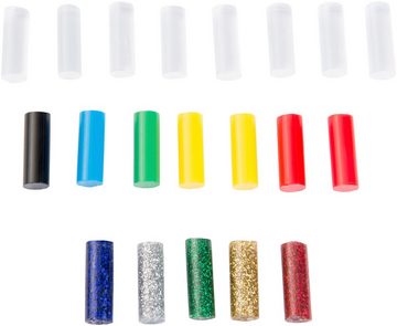 Bosch Home & Garden Heißklebestift Gluey, pink, (USB-Ladegerät & -Kabel, 2x1,2 V HR06 (AA) Akkus), inkl. 20 Mini-Klebesticks in vielen Farben
