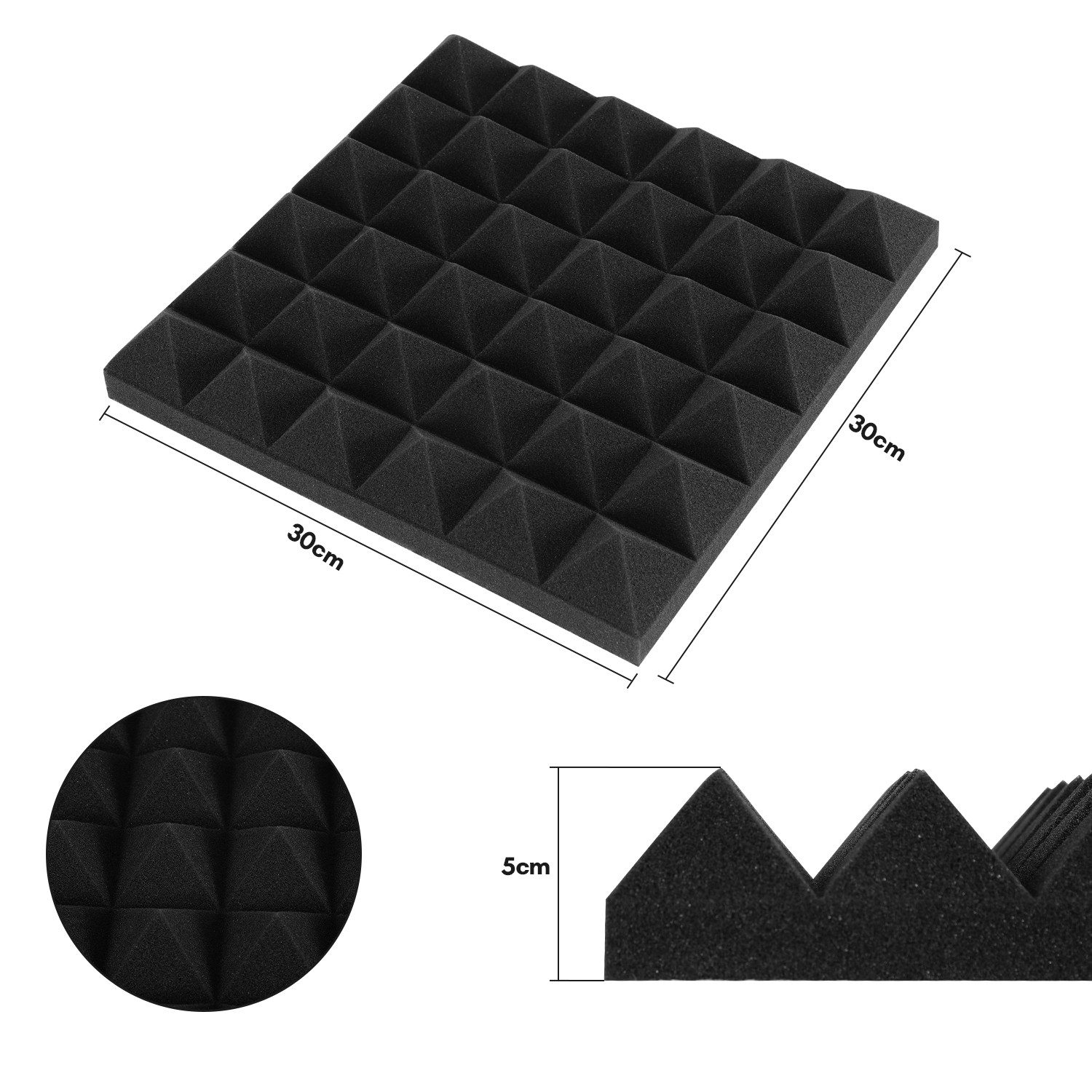 Clanmacy Akustikplatte 24er-Pack Akustikschaumstoffplatten, 5 x günstig online kaufen