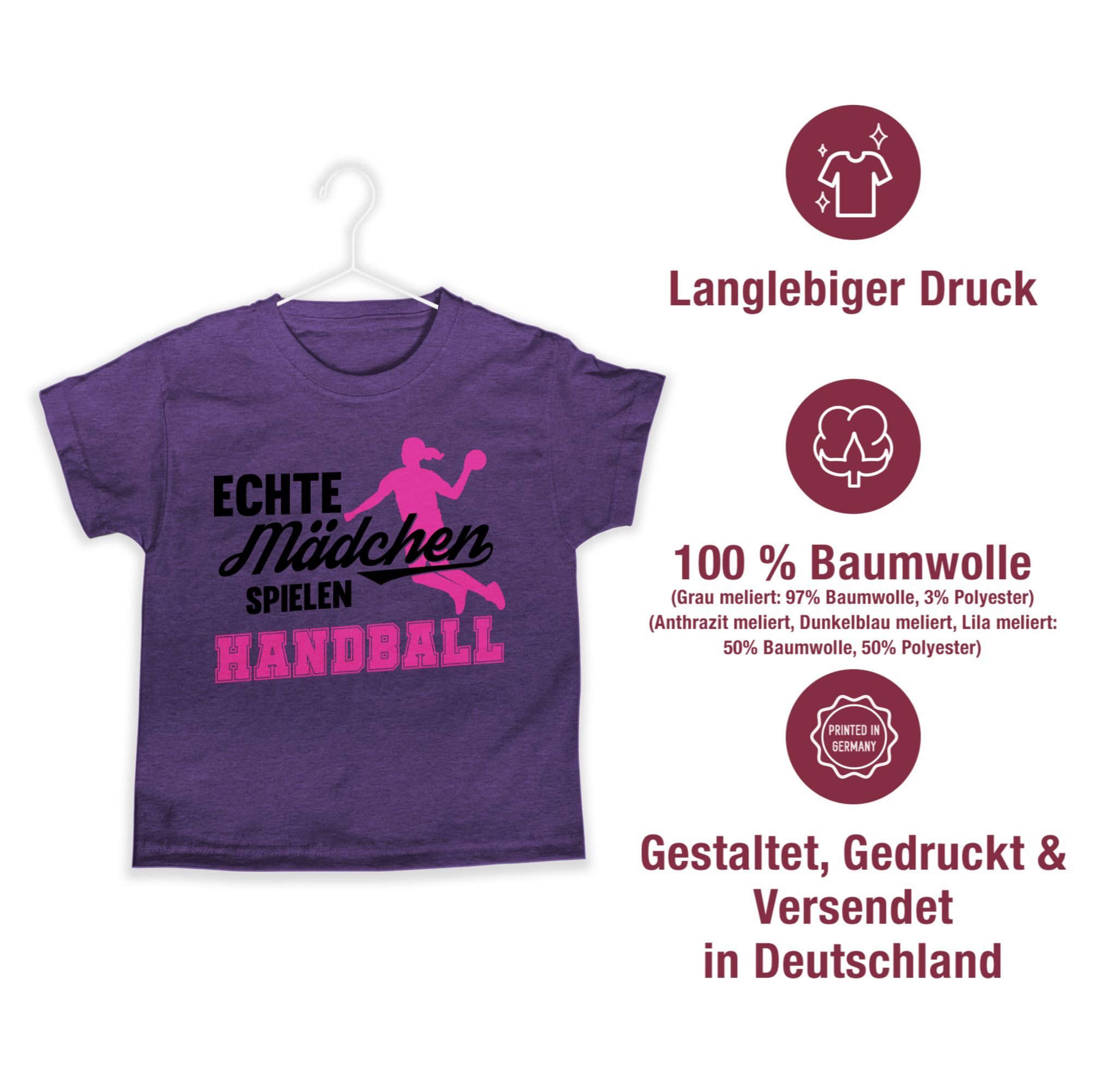 Shirtracer T-Shirt Echte Mädchen spielen Handball - Sprungwurf (1-tlg) Kinder Sport Kleidung – Bild 5 von 5