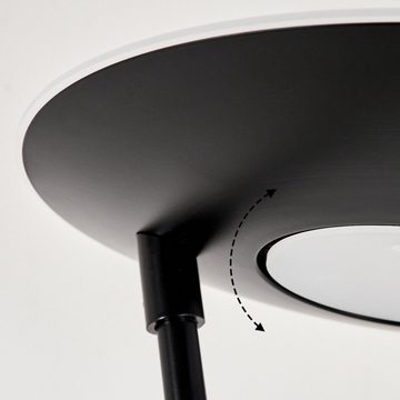 hofstein Stehlampe »Sommati« dimmbare Bodenlampe aus Metall/Kunststoff in Schwarz/Weiß, 4000 Kelvin, Deckenfluter u. beweglichen Lesearm, LED, mit Tastdimmern