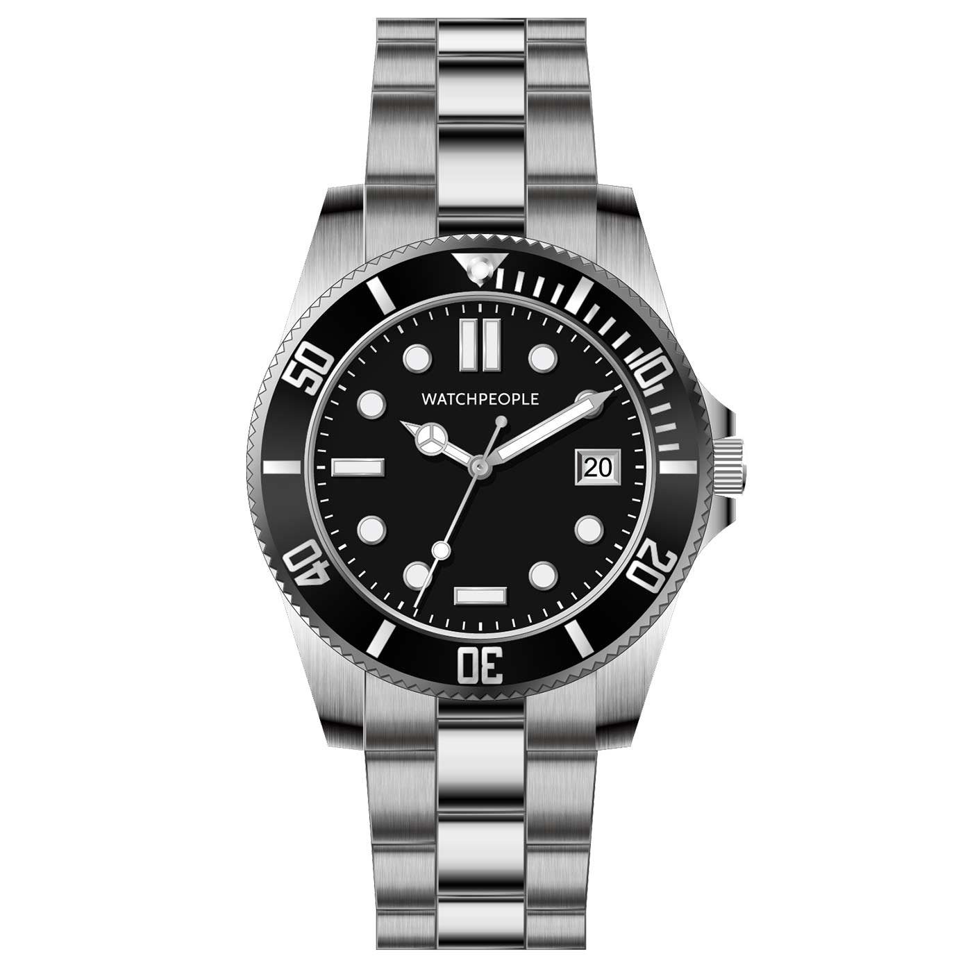 Watchpeople Quarzuhr BS Flat Iron WP BSG001-01, Datumsanzeige