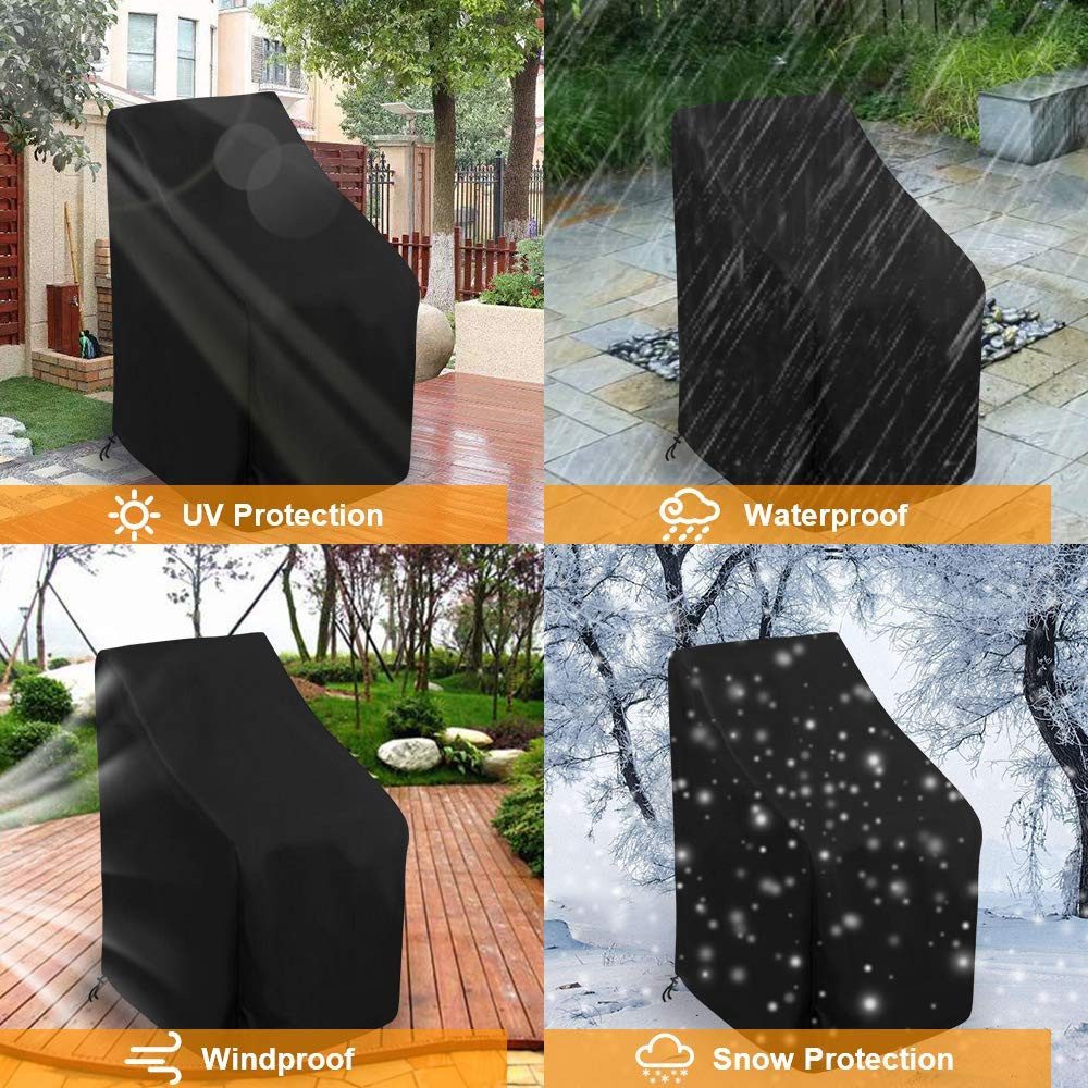 Minicloss Gartenmöbel-Schutzhülle Gartenstühle Abdeckung, Schutzhülle für Stapelstühle Winterfest, Gartenstuhl Stuhlüberzug UV-Beständig Abdeckhülle für Gartenm – Bild 5 von 5