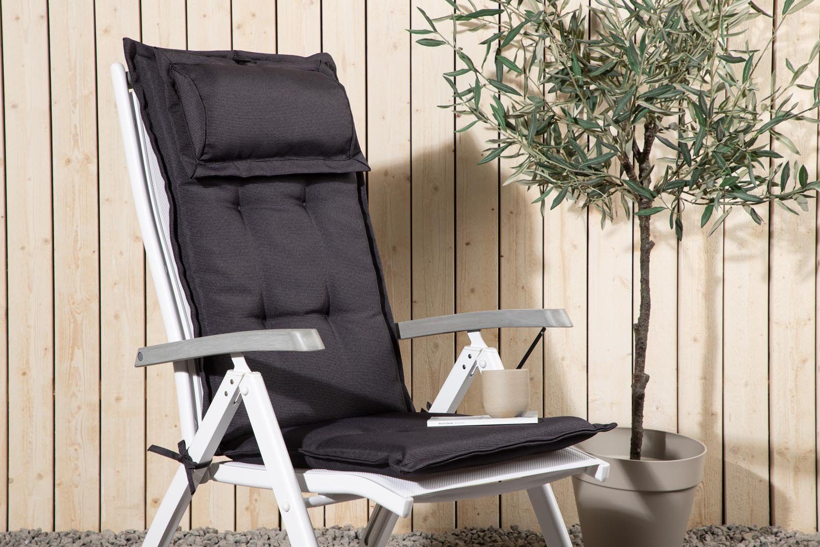 Venture Home Gartenlounge-Sessel Cus Gartenkissen für 5 Pos. einstellbar dunkel gra