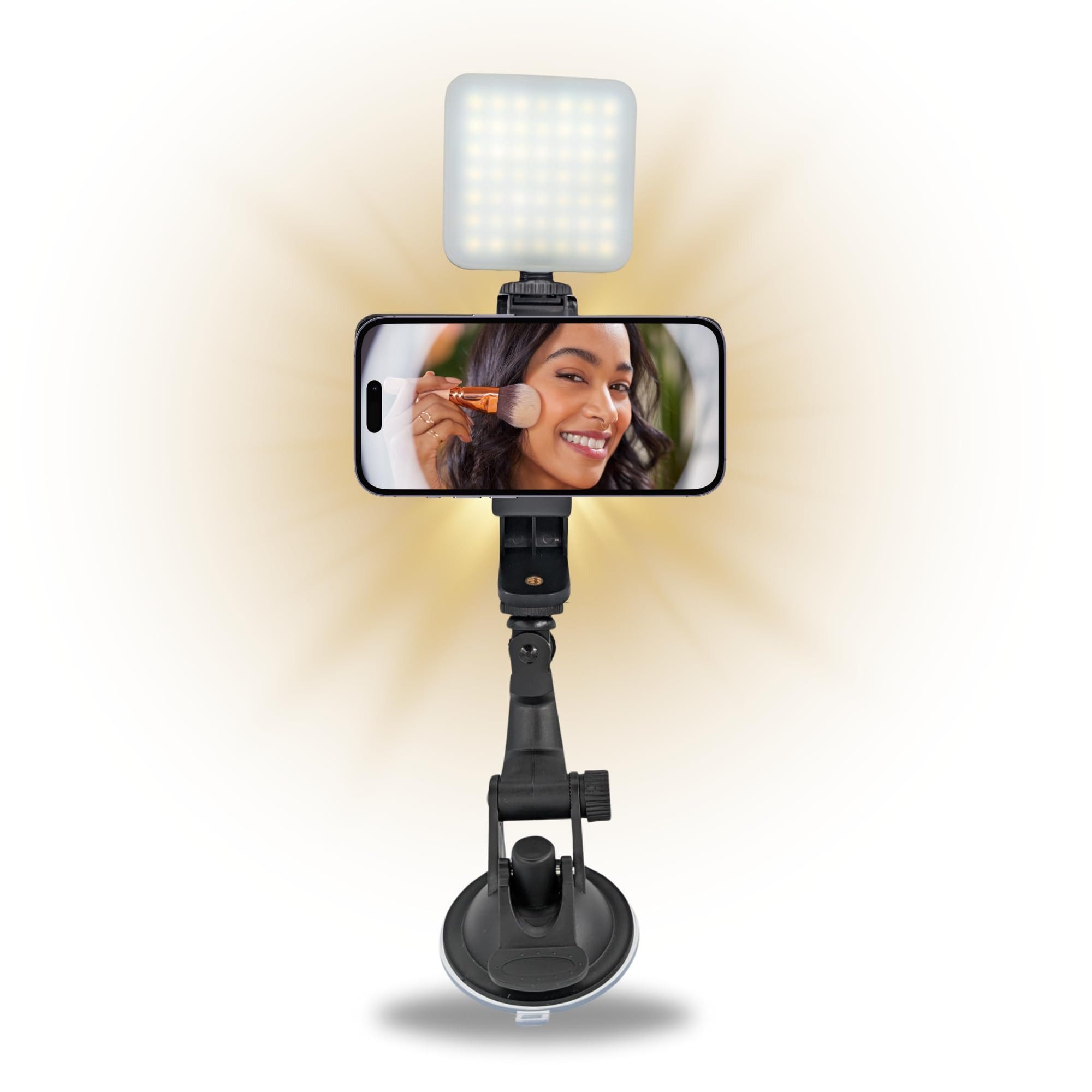 Smartphone-Halterung Saugnapf Smartphone Halterung mit Lampe Licht Selfie Ständer Handy