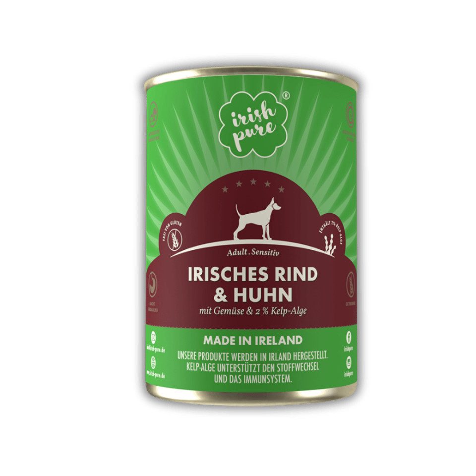 Irish Pure Irish Pure Nassfutter - getreidefreies, gut verdauliches Hundefutter Weiderind, Nassfutter für: Hunde