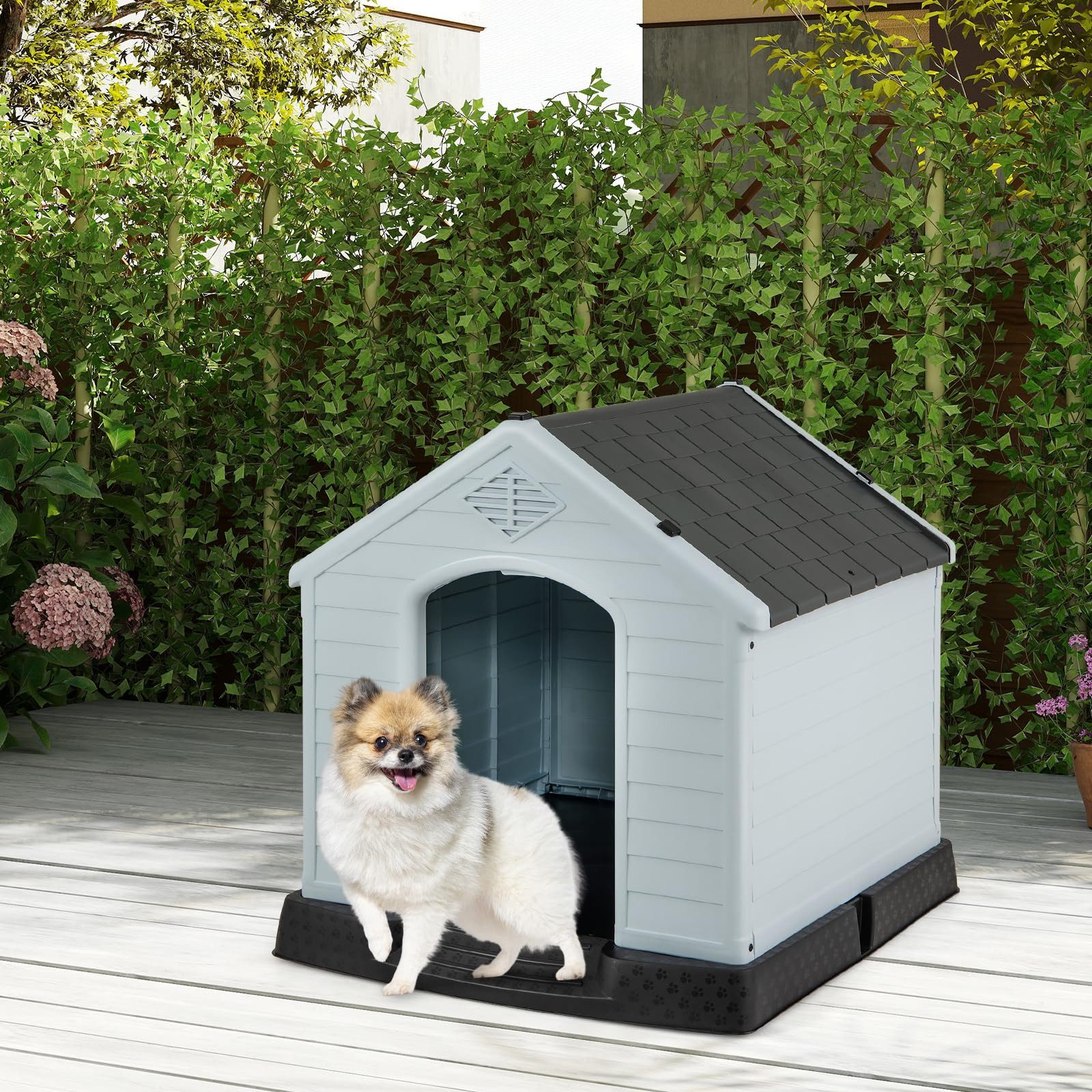 Thumbnail - COSTWAY Hundehütte Hundehaus, Hundehöhle, für Drinnen & Draußen, 70x65x71,5 cm