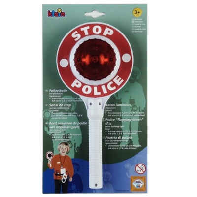 Klein Spielzeug-Polizeikelle - Polizeikelle - rot/weiß
