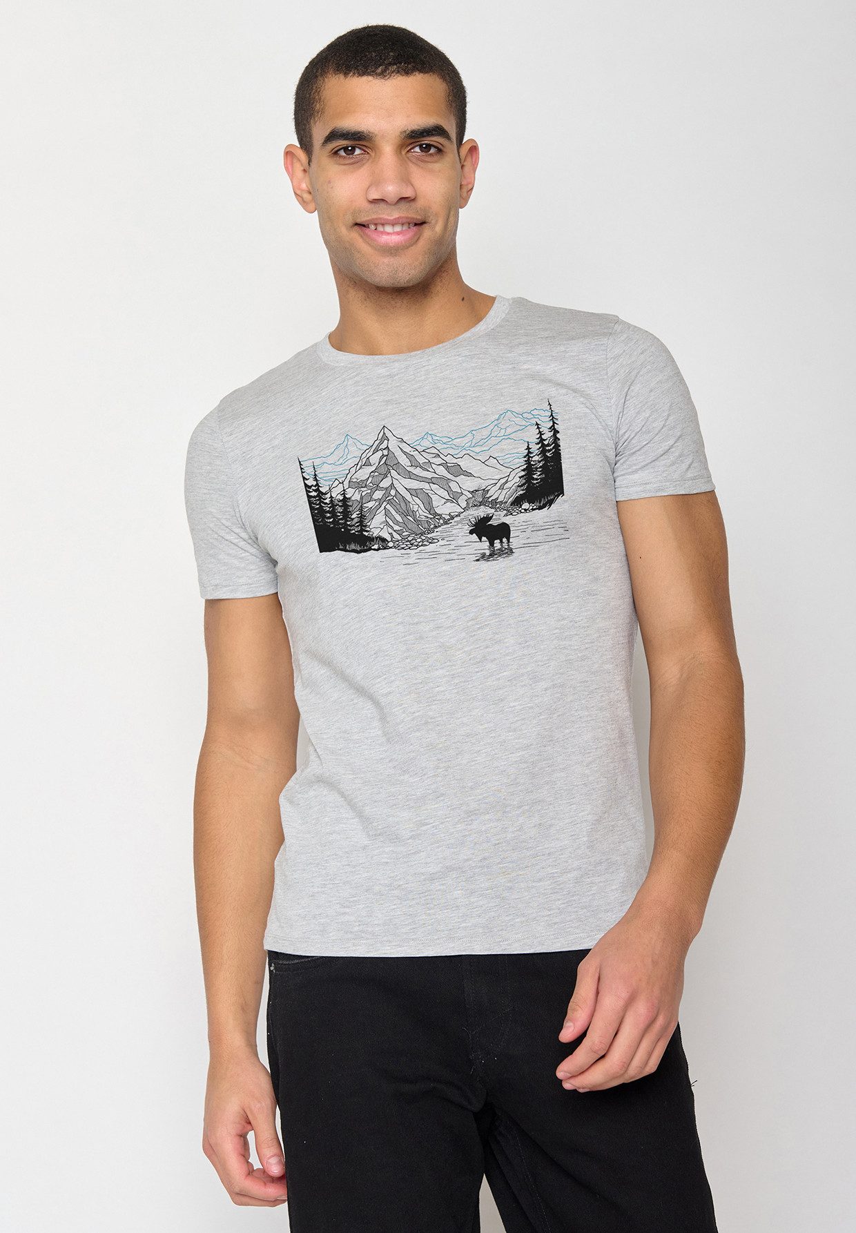 GreenBomb T-Shirt Guide Nature Moose Mountain Motiv Berge (1-tlg., 1) klass günstig online kaufen