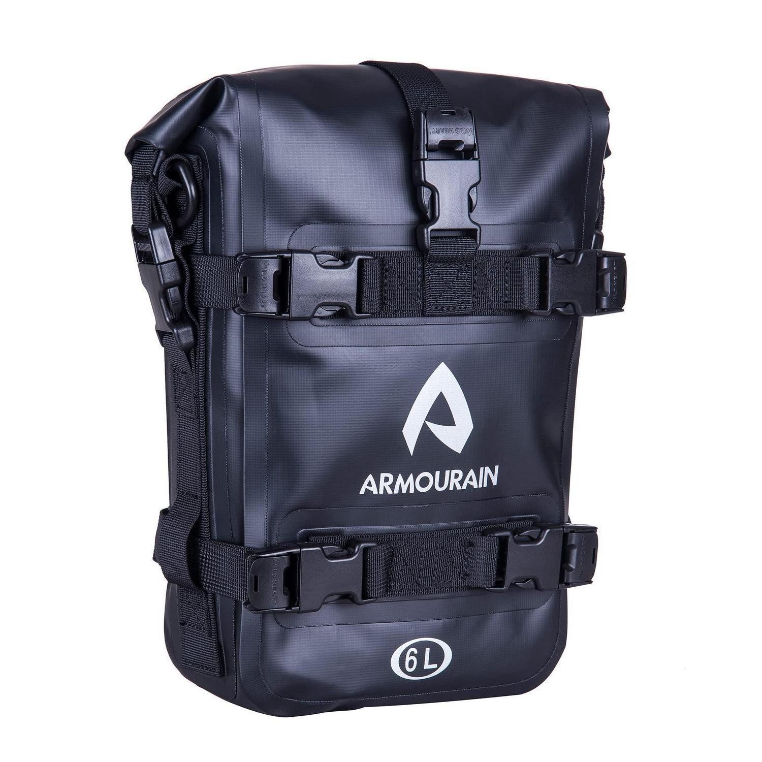 LuxusKollektion Satteltasche Motorradtasche Wasserdicht 15L Stoßstangen Schultergurt 6L Pvc Schwarz