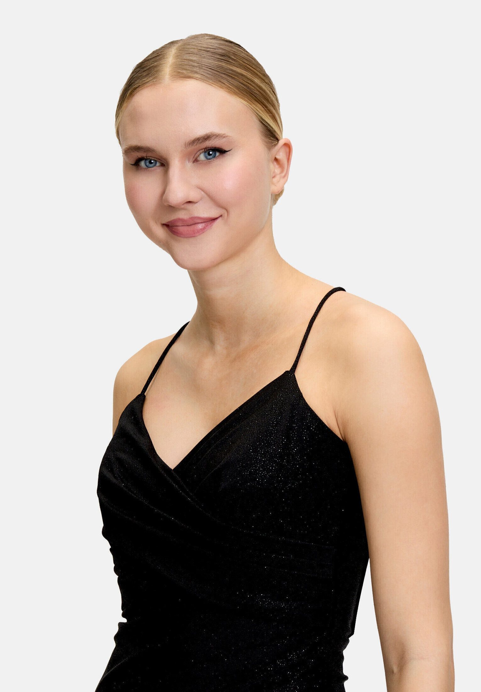 Vera Mont Abendkleid Damen im Glitzer-Look Wickel-Design