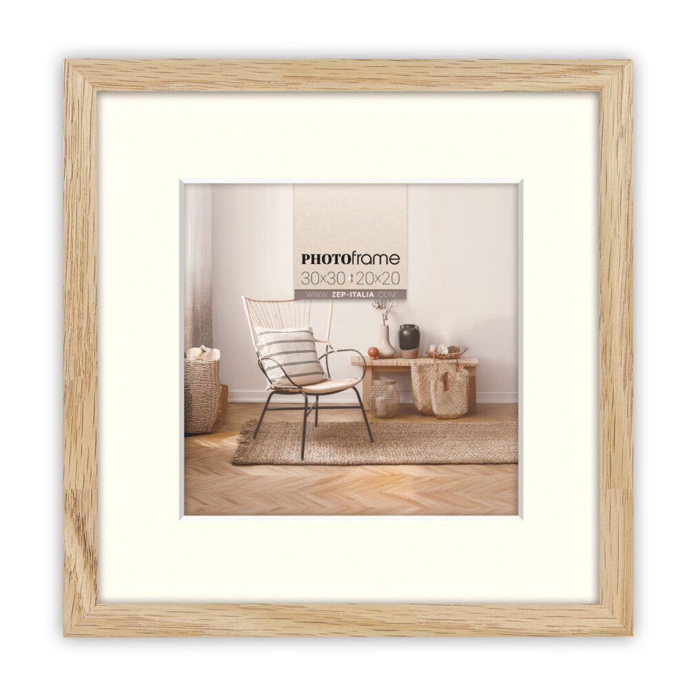 ZEP Rahmen Malmo natural 20x20/30x30 Holz mit Passepartout V4530N