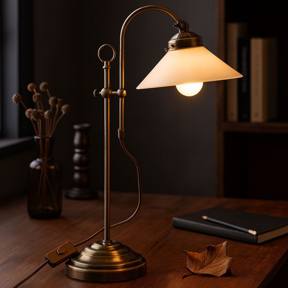 GLOBO LIGHTING Schreibtischlampe, Leuchtmittel inklusive, Warmweiß, Tischlampe Nachttischleuchte LED Leselampe höhenverstellbar H 54 cm