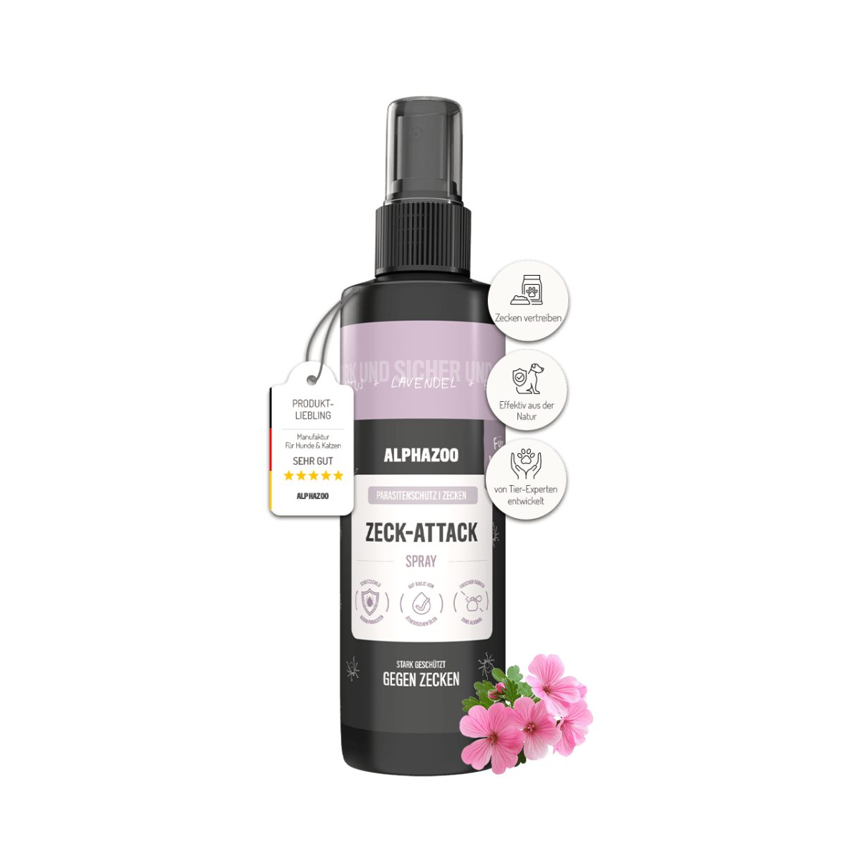 ALPHAZOO Zeckenschutzmittel ZeckAttack Zeckenspray für Hunde 250ml, 250 ml, 1-St