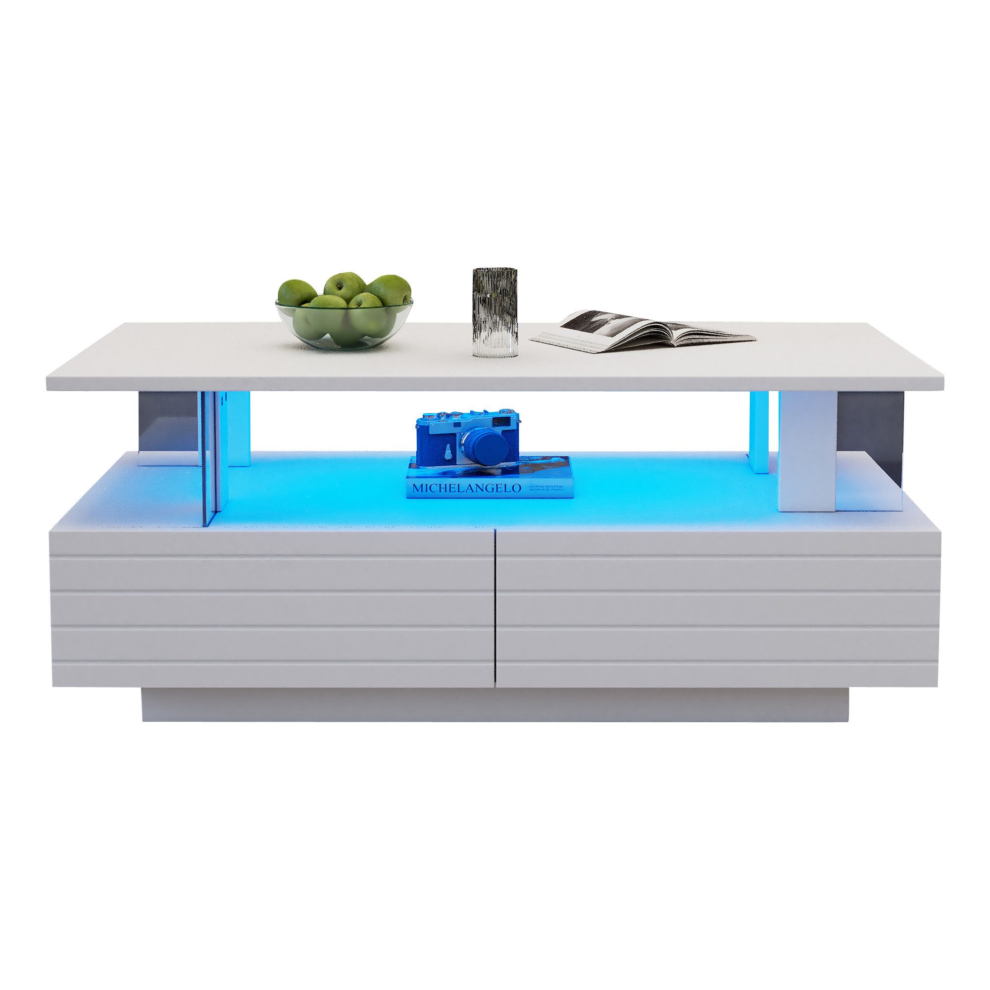 XDOVET Couchtisch Moderner Acryl-LED-Couchtisch wohnzimmertisch Breite günstig online kaufen
