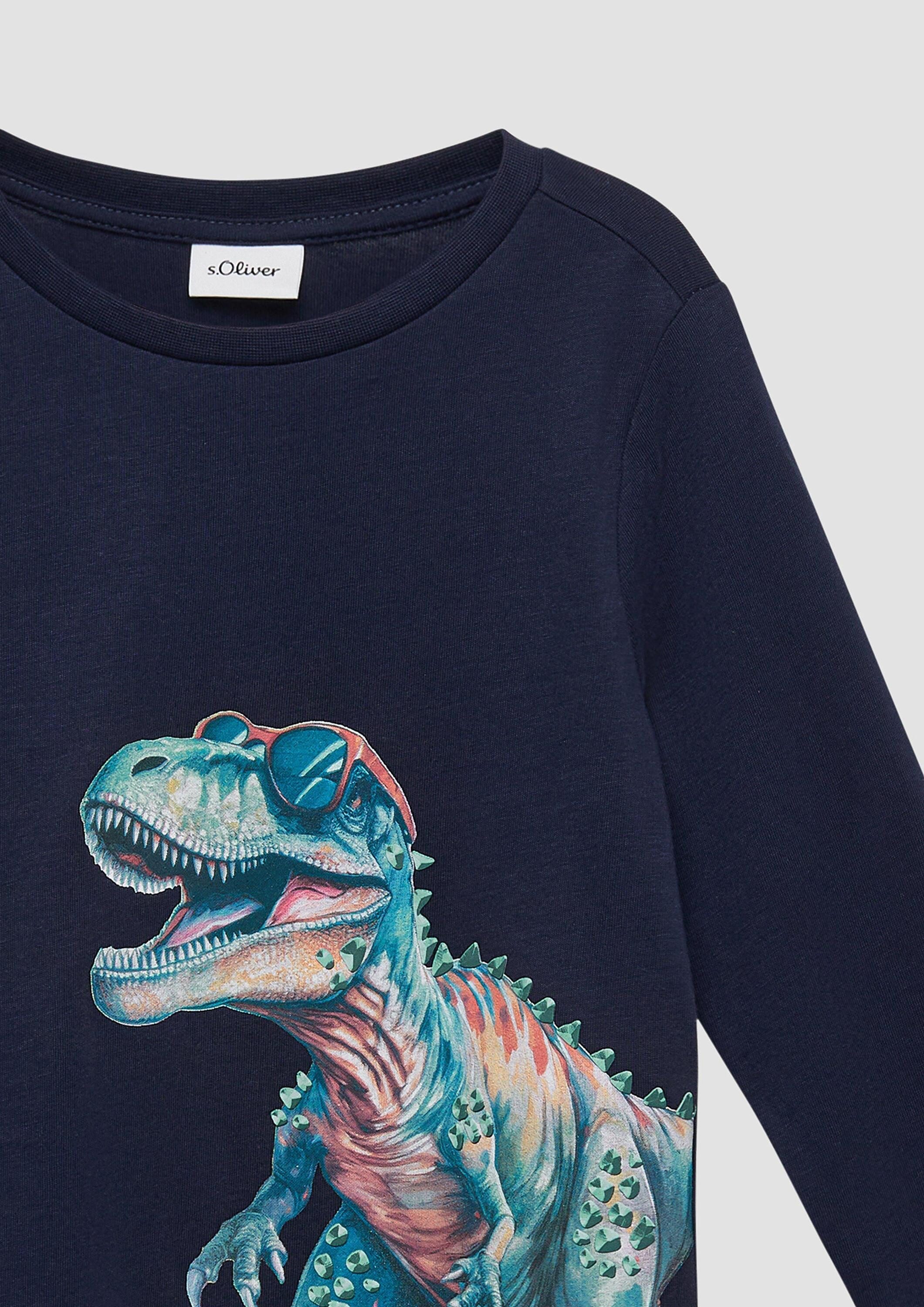 s.Oliver Langarmshirt T-Shirt Longsleeve mit Fotoprint und 3D-Effekt