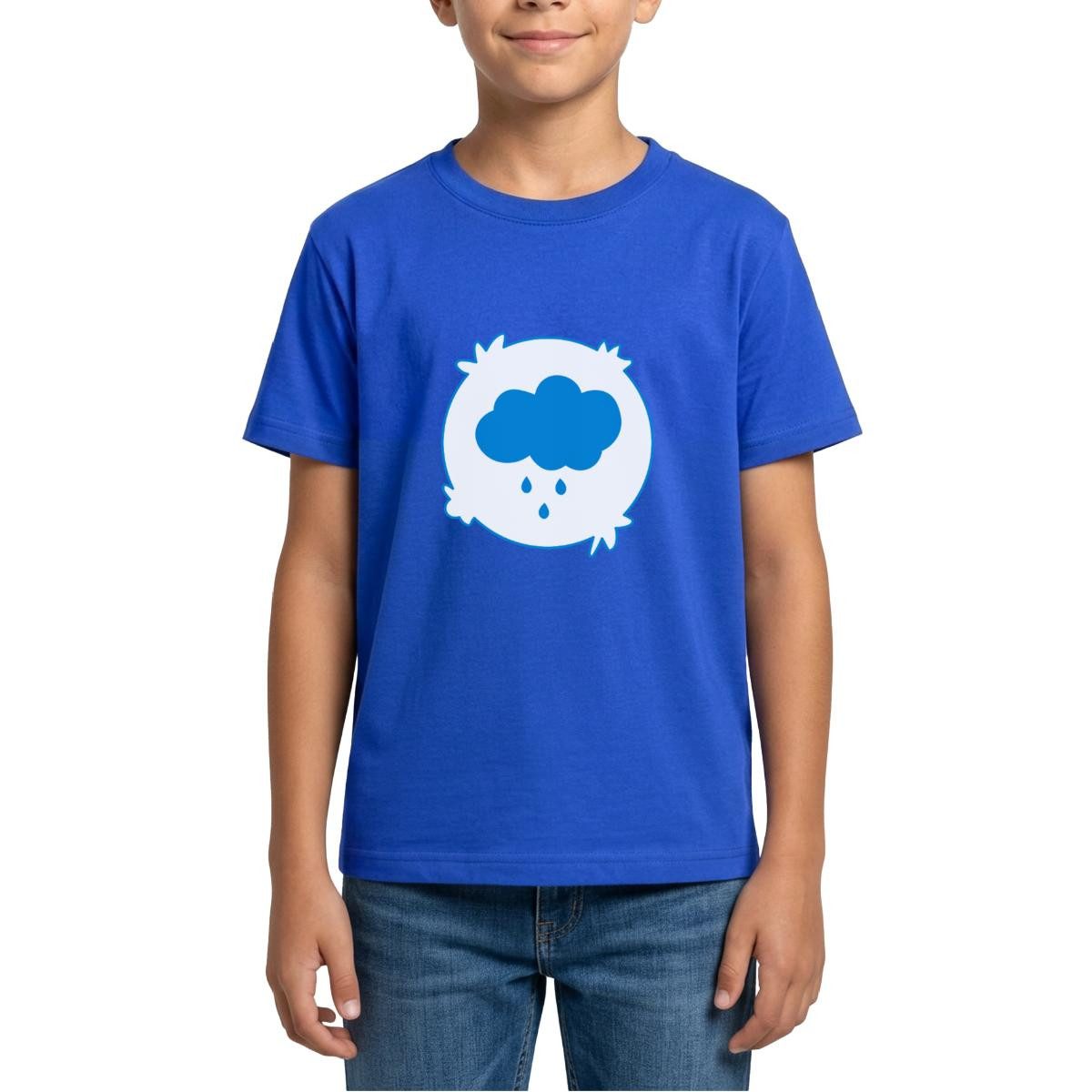 T-Shirt Bärchi Glücksbär Regenwolke Wolke Regen Blau Karneval Teenager T-Shirt