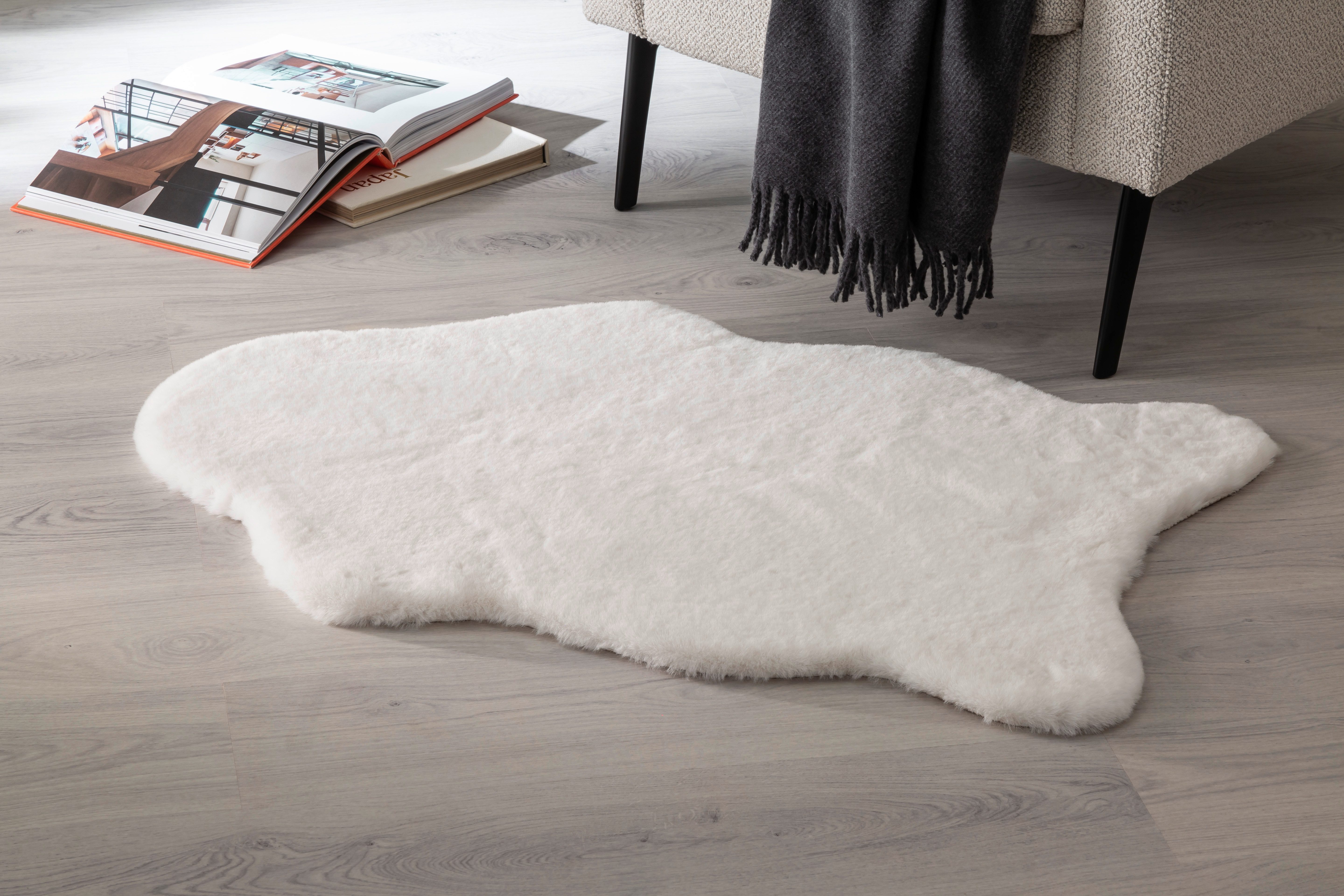 SCHÖNER WOHNEN-Kollektion Fellteppich Tender, fellförmig, Höhe: 26 mm, weich durch Microfaser, Kaninchenfell Haptik, Kunstfell, waschbar