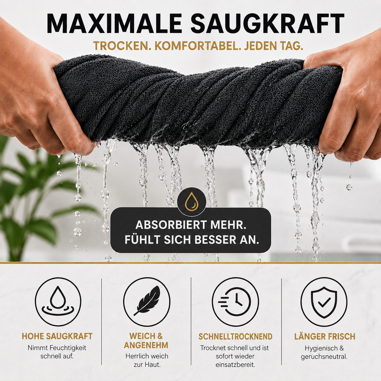 Komfortec Handtuch Set Premium 8x Handtuch & Badetuch Set - 4er 50x100 + 4er 70x140 cm, Frottee (8-St), 100% Baumwolle, Weich, 470 g/m2 – Bild 4 von 5