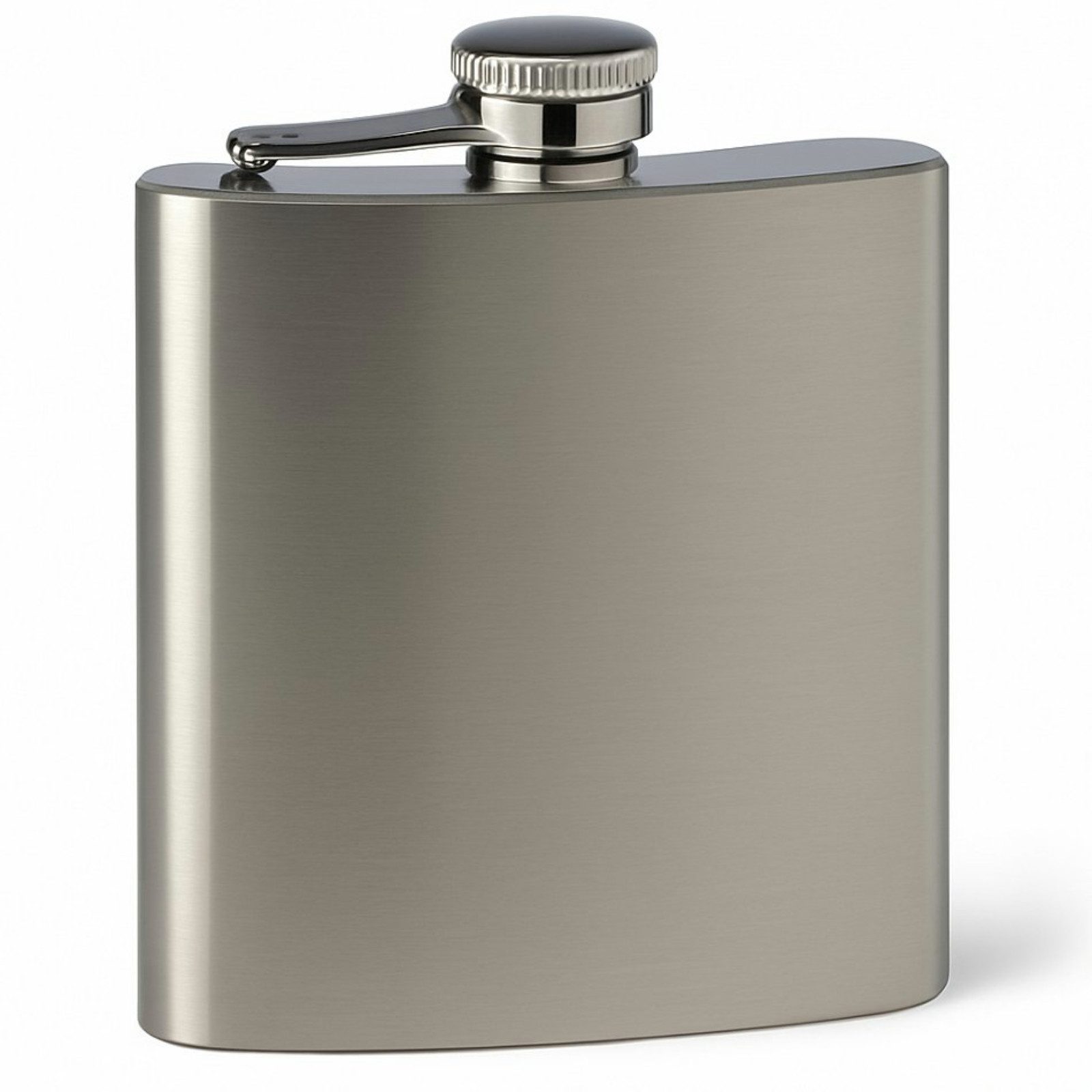 Koopman Flachmann Taschenflasche Trinkflasche Whiskyflasche Spirituosenflasche Edelstahl, 200ml, Schraubdeckel, 12,5x9x2cm, Schlicht, Zeitlos