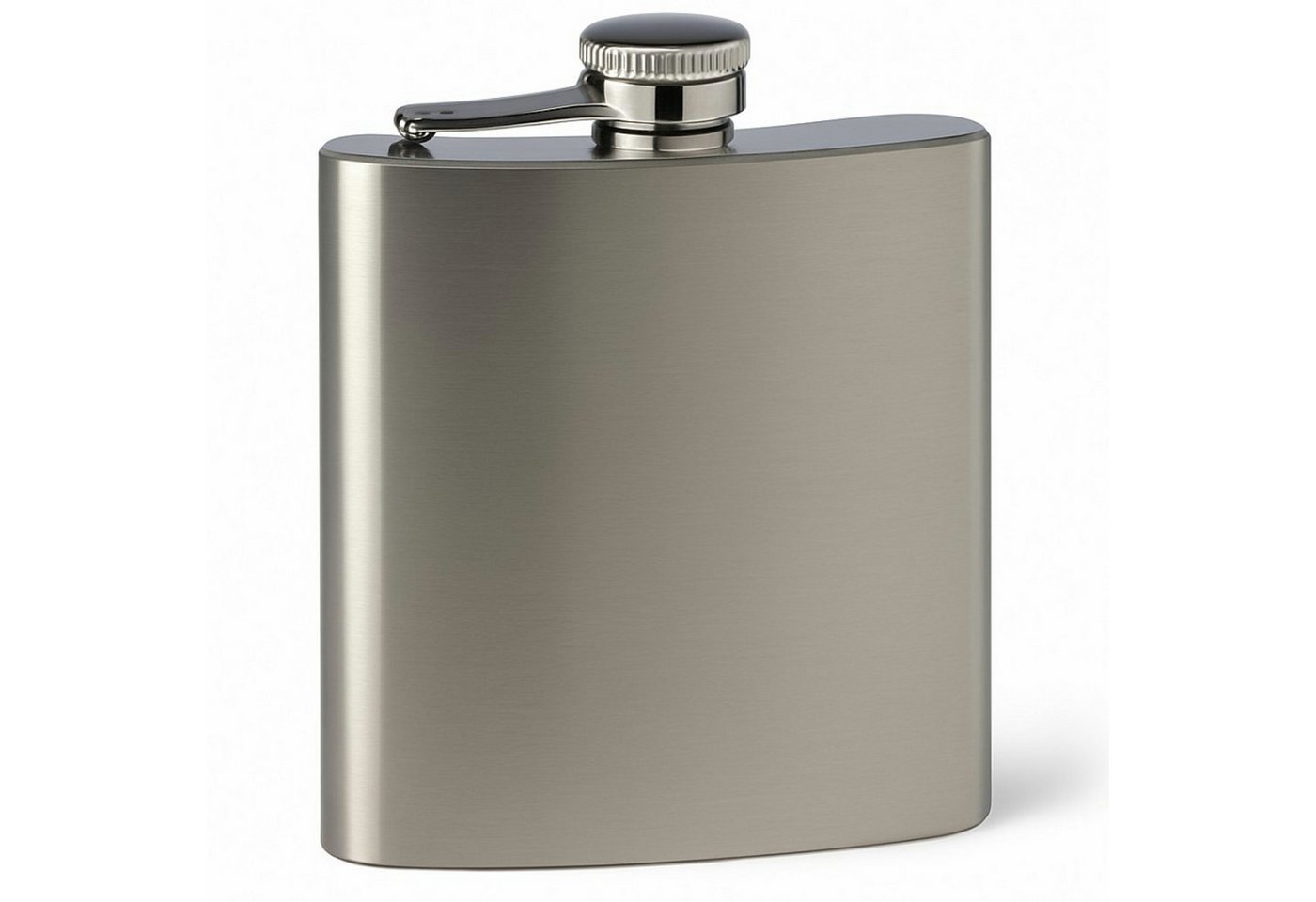 Koopman Flachmann Taschenflasche Trinkflasche Whiskyflasche Spirituosenflasche Edelstahl, 200ml, Schraubdeckel, 12,5x9x2cm, Schlicht, Zeitlos