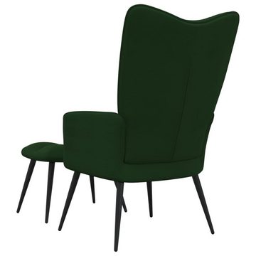 furnicato Sessel Relaxsessel mit Hocker Dunkelgrün Samt