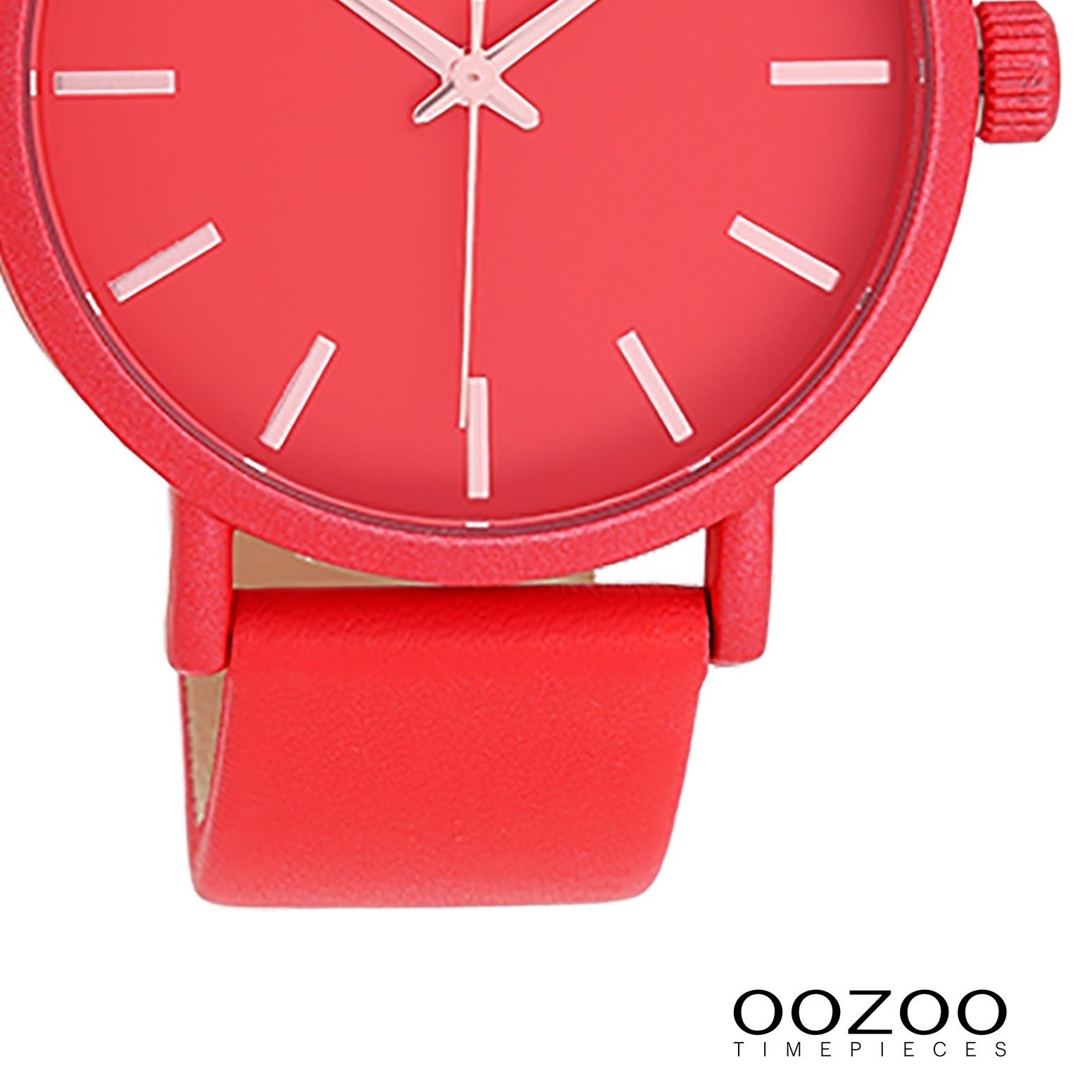 OOZOO Quarzuhr Damenuhr Lederarmband, Oozoo Timepieces Analog, Damen Fashion-Style Armbanduhr (ca. 42mm) rund, groß