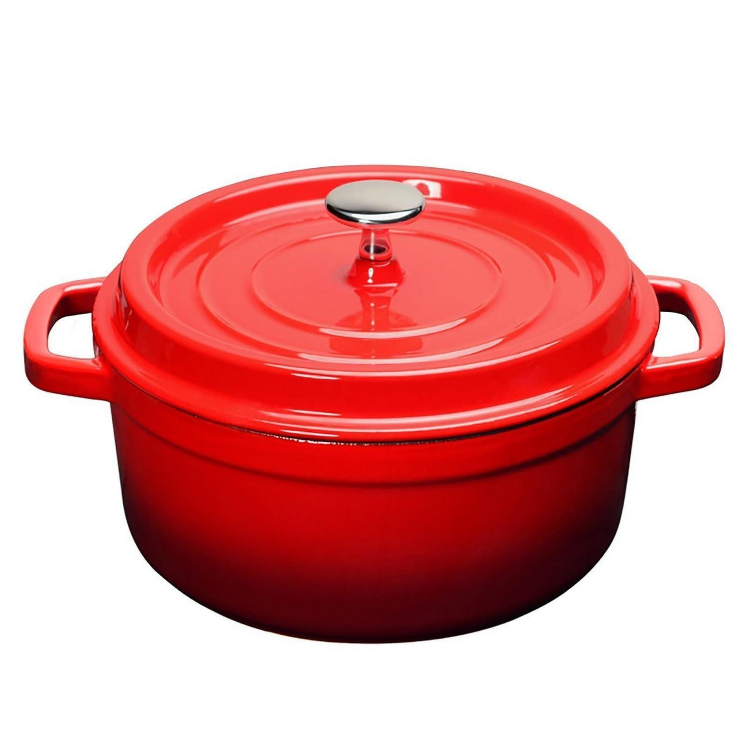 LuxusKollektion Schmortopf Emaille Brotbacktopf Rot 2,75L