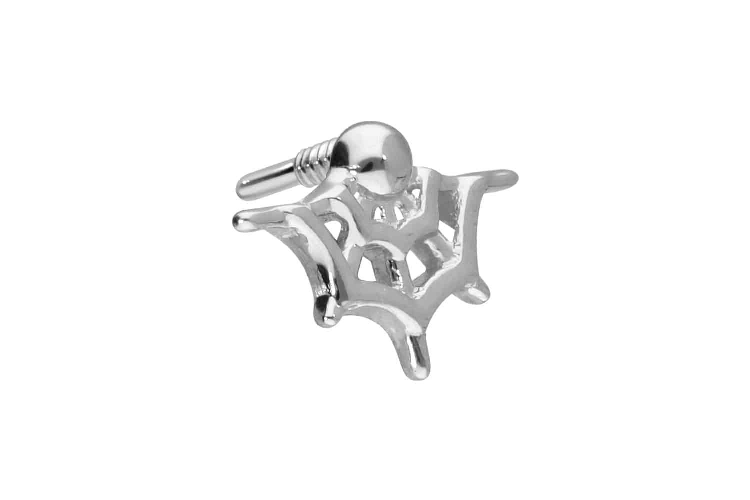 Piercing-Set 14 Karat Gold Schraubaufsatz mit Außengewinde SPINNENNETZ