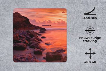 MuchoWow Gaming Mauspad Der Strand von Manuel Antonio in Costa Rica (1-St), Mousepad mit Rutschfester Unterseite, Gaming, 40x40 cm, XXL, Großes