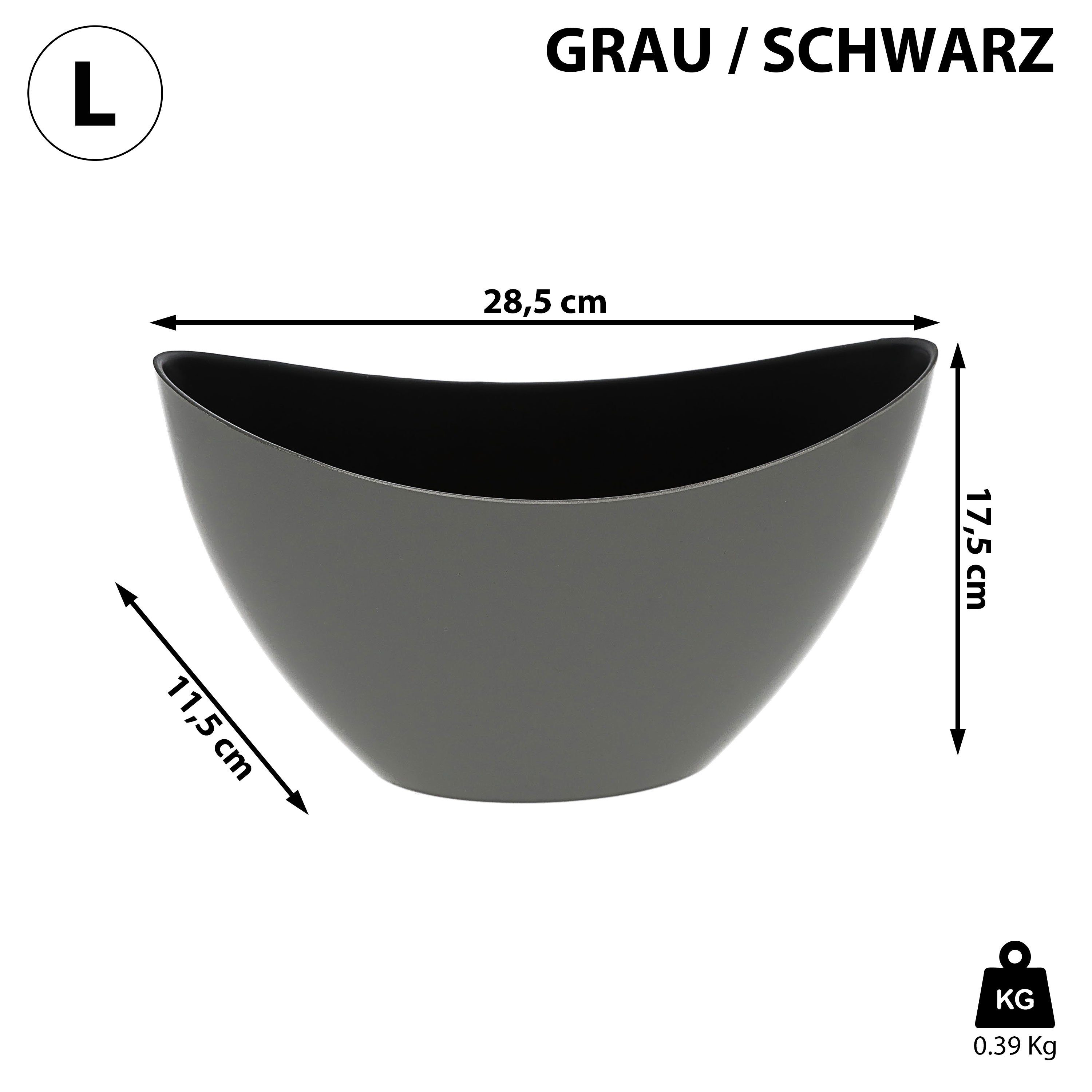 CEPEWA Dekoschale Dekoschale oval grau schwarz günstig online kaufen