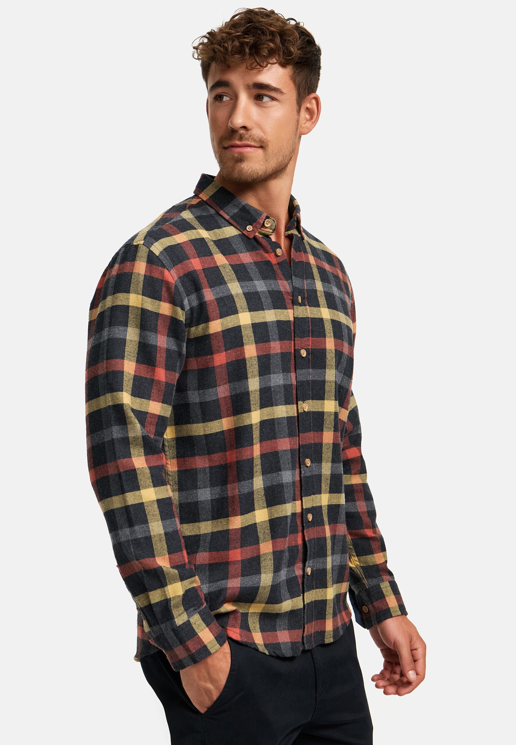 Kronstadt Langarmhemd Herren KSDean Check Herrenhemd Langarm Carohemd mit Button-Down-Kragen – Bild 4 von 5