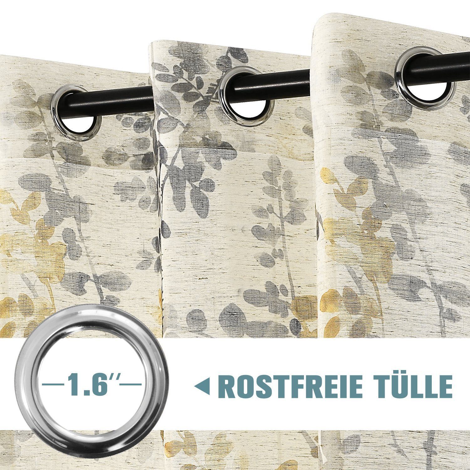BYSURE Vorhang, Ösen (2 St), halbtransparent, günstig online kaufen