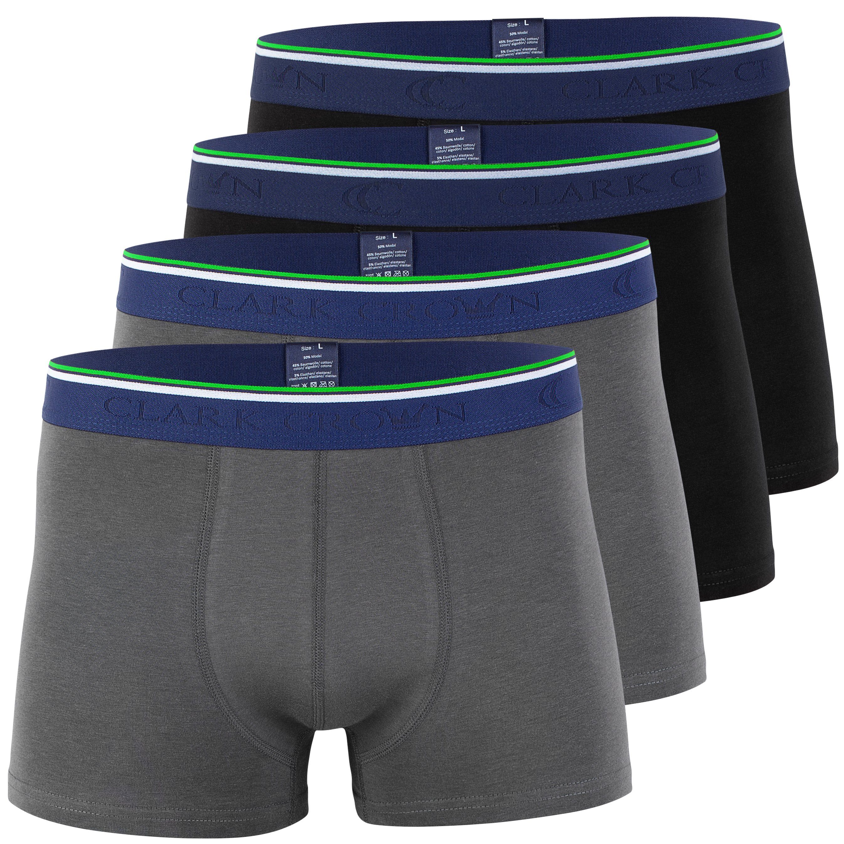 Clark Crown® Boxershorts (4-St) atmungsaktiv durch Bambusfaser günstig online kaufen