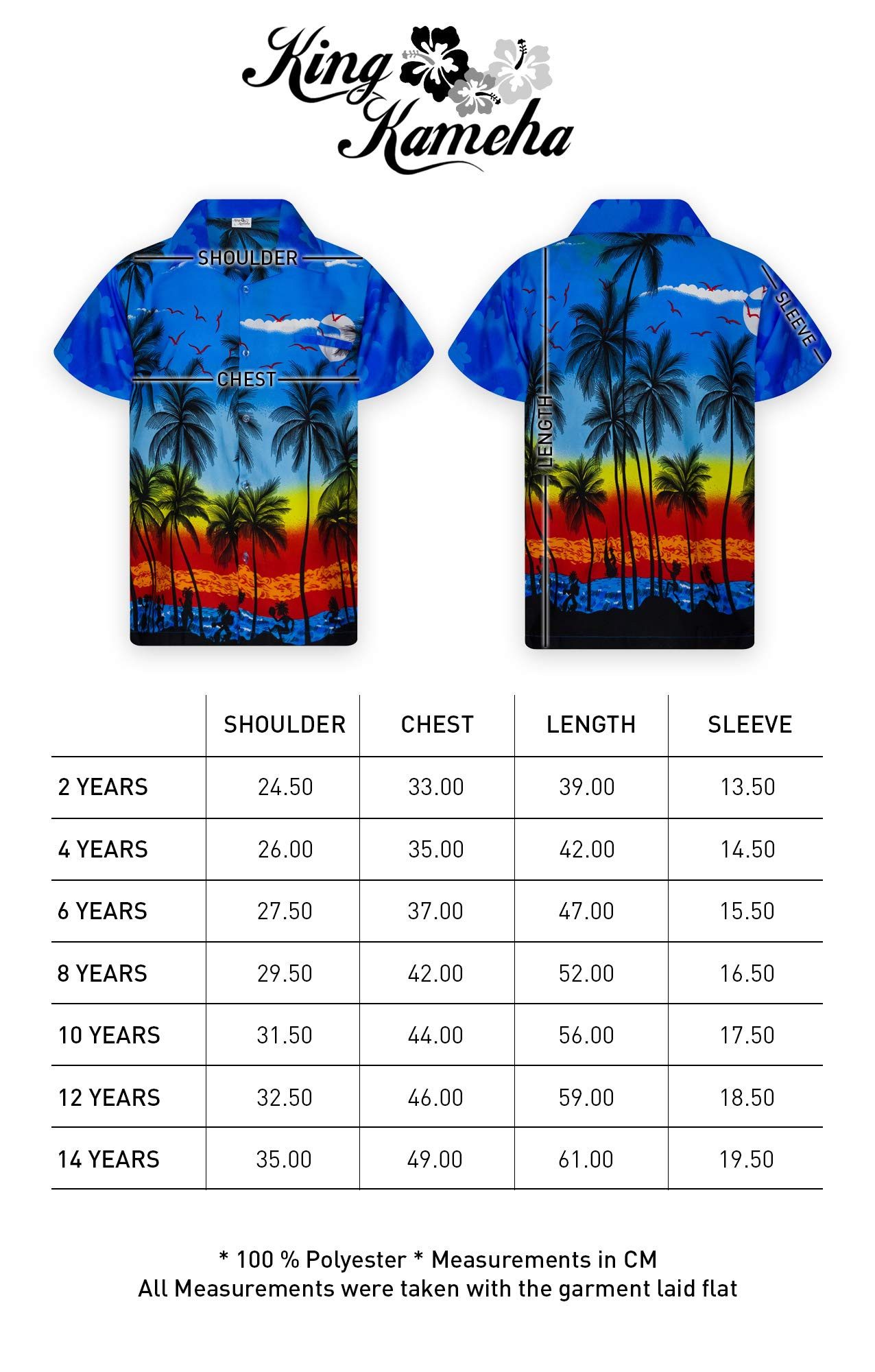 King Kameha Hawaiihemd Beach Kids Funky Hawaii-Hemd Kinder Kurzarm Front-Tasche Unisex