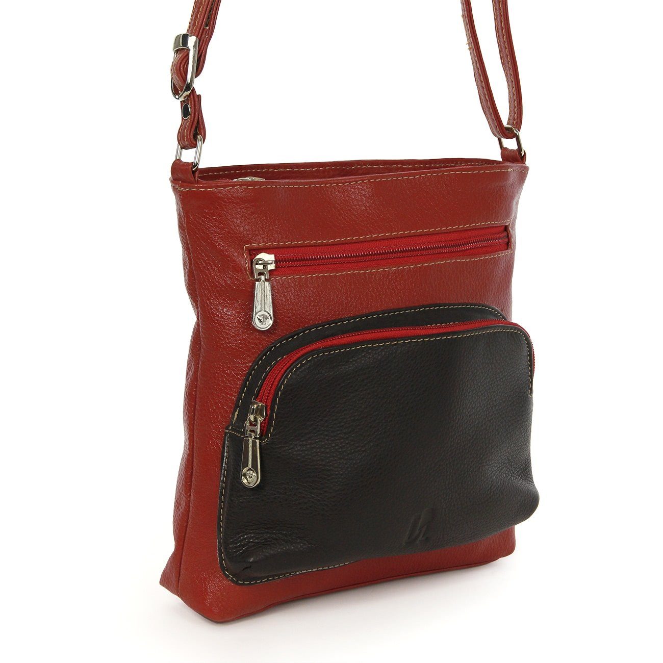 DrachenLeder Damen (Handtasche), braun Damen Handtasche OTZ900X Handtasche Tasche, DrachenLeder schwarz, Echtleder rot