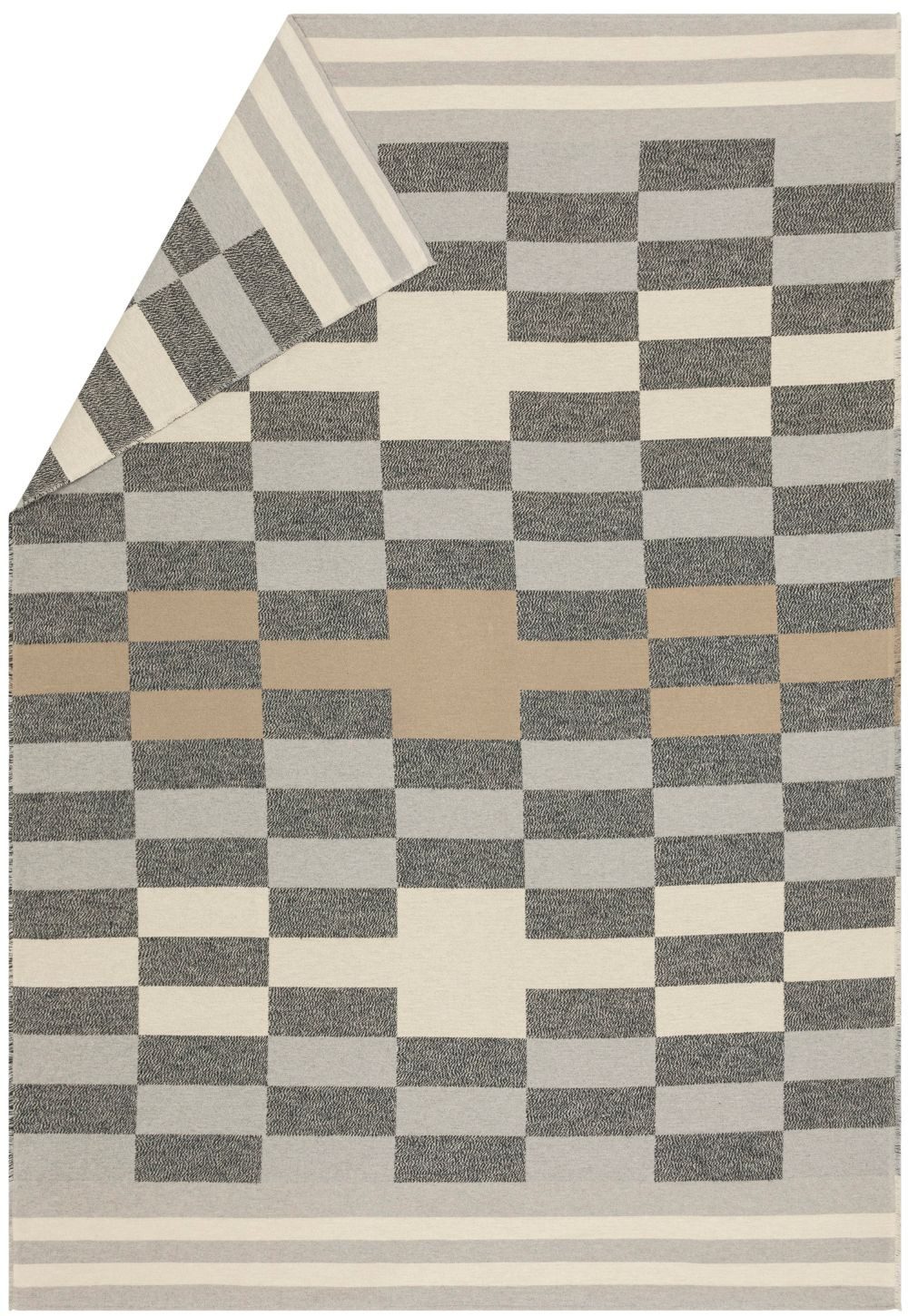Wohndecke Bett Divan Überwurf Nova 'Pixel' 145 x 220 cm Filz, DAVID FUSSENEGGER