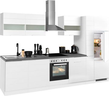 Kochstation Küche KS-Luhe, 330 cm breit, wahlweise mit oder ohne E-Geräten, gefräste MDF-Fronten