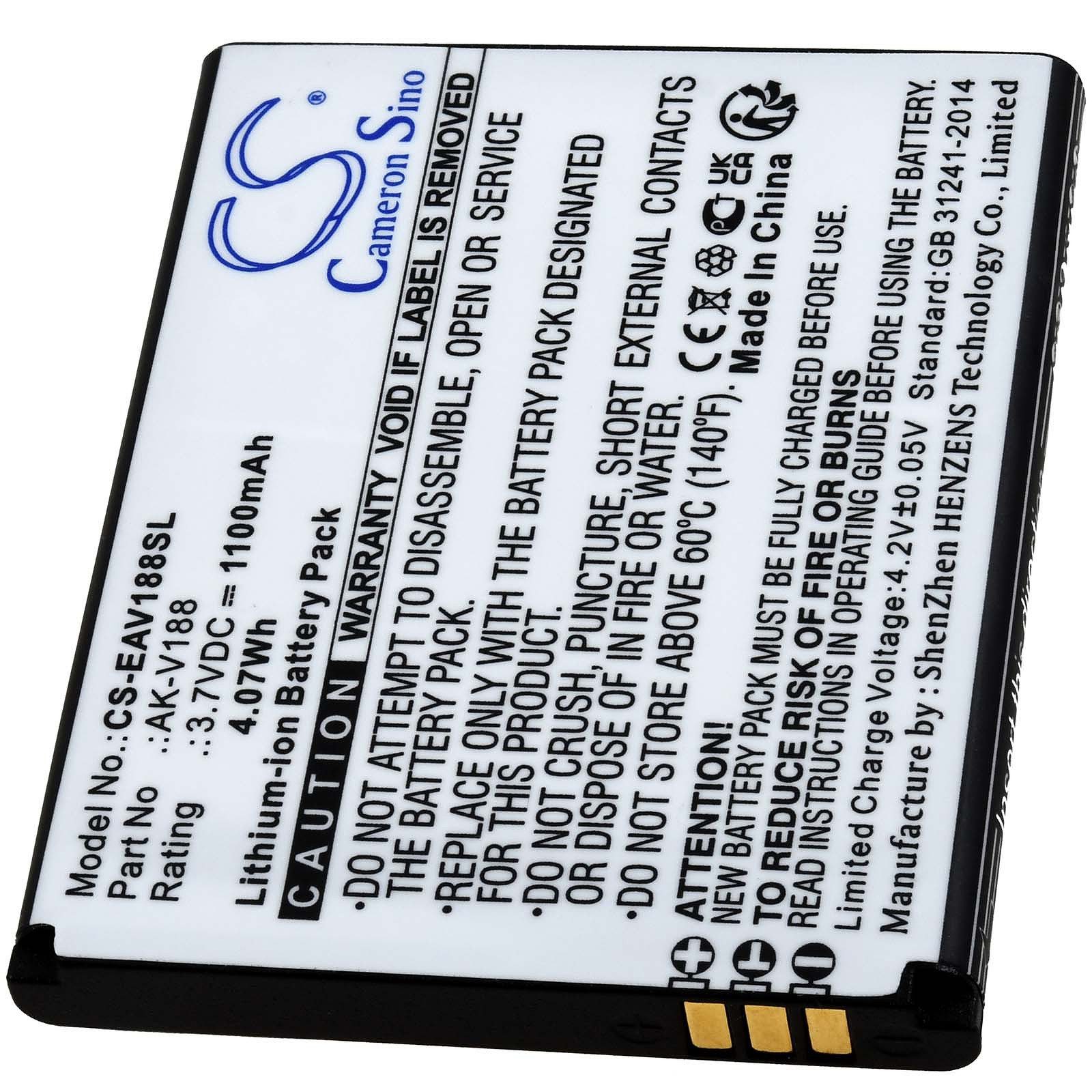 Powery Akku für Emporia Typ AK-V188 Handy-Akku 1100 mAh (3.7 V)