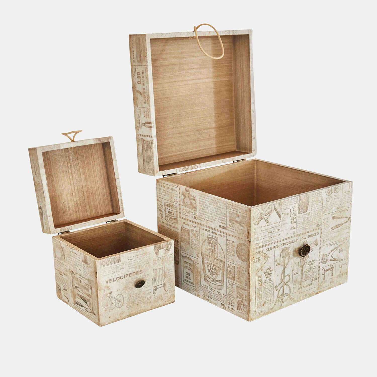 Mirabeau Dekokorb Box 2er Set Elridge antikcreme/grau (2er Set, 2er Set)