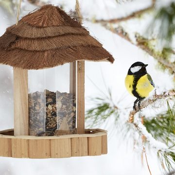 relaxdays Vogelhaus Vogelfutterhaus aus Holz